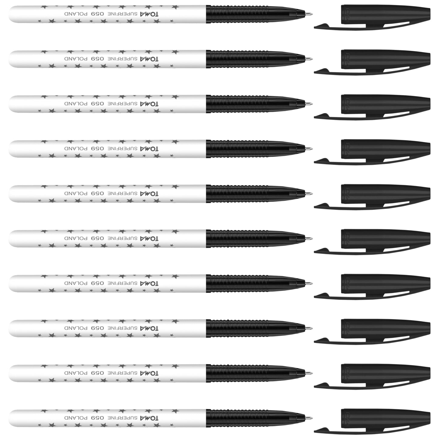 Ballpoint Pens, Smudge Free Ballpoint Pens, Extra Fine Point 0.5 mm, Ideal for School, Office, Everyday Use (Black, 10 Pens)