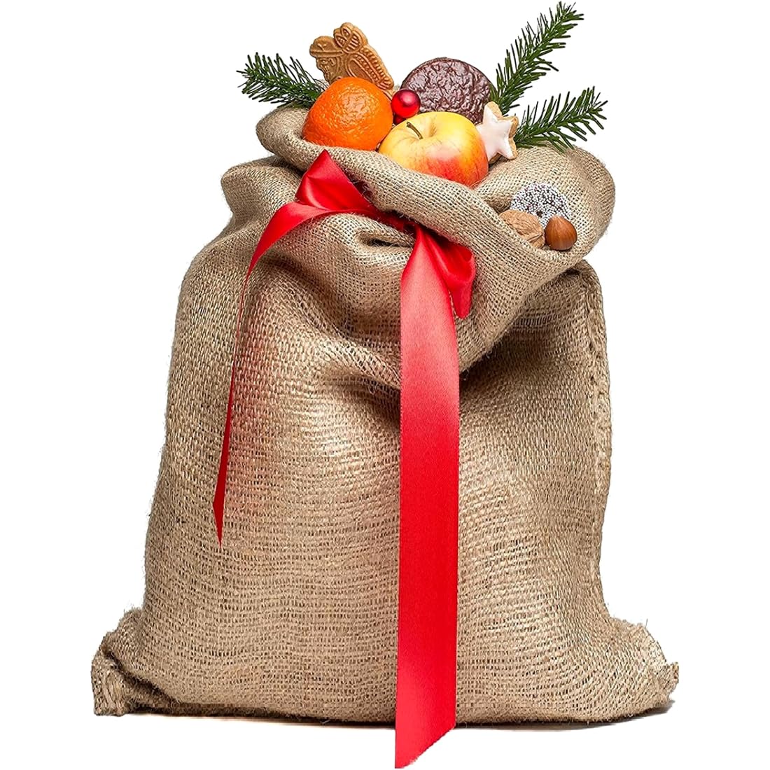 2 x Natural Hessian Jute Sacks, X Large Hessian Storage Bags, 50 x 80 cm / 25 Kg, Biodegradable, Breathable, Strong, Tearproof