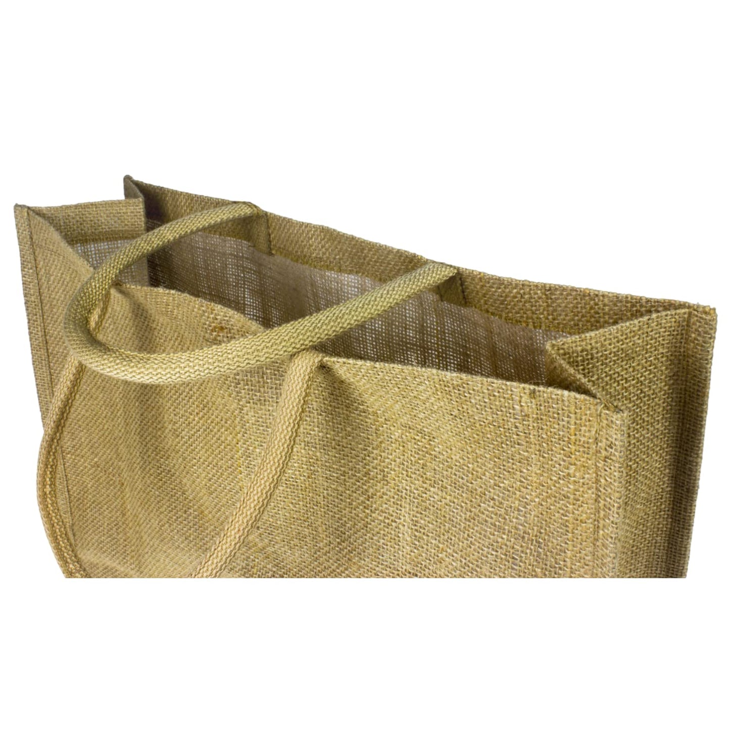 Pack of 3 Jumbo Large Natural Hessian Jute Bags 36 x 42 x 15 cm (Laminated Interior)