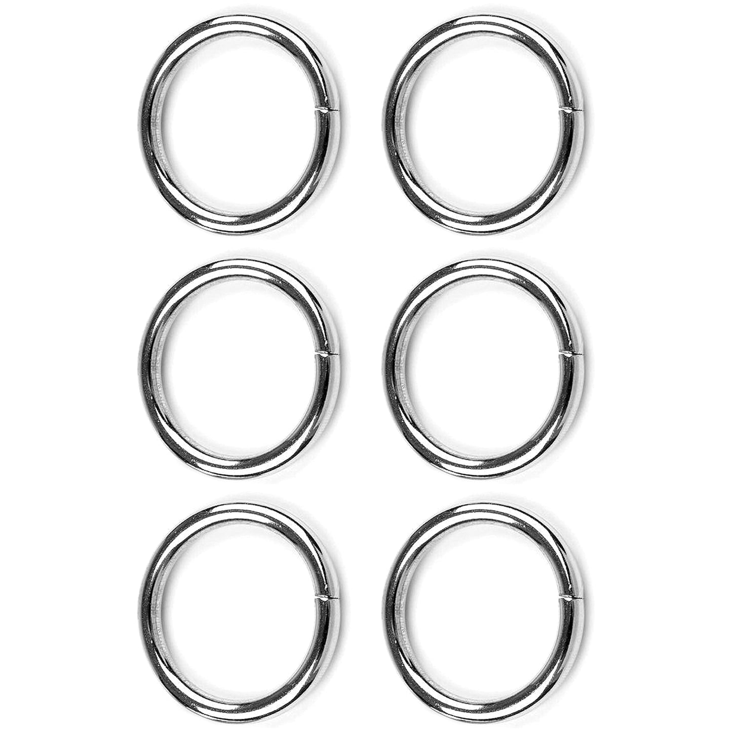 6 Pcs Buckles Set for 40 mm / 1.57" Webbing Strap, 6 x O Rings, Metal, Silver, Bag Making, Accessories, Straps, DIY, Crafts