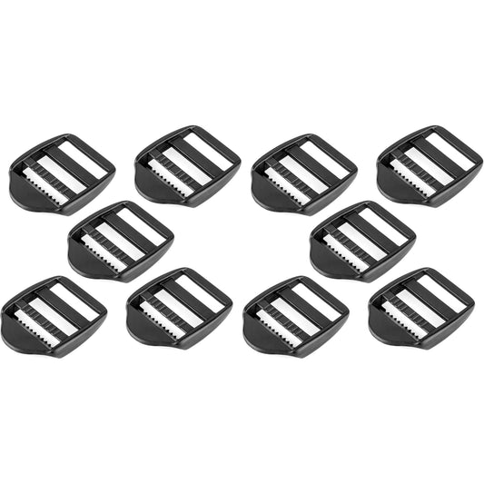 10 x Ladderlock Rucksack Sliders Buckles for 30 mm / 1.18" Webbing Strap, Black, Plastic