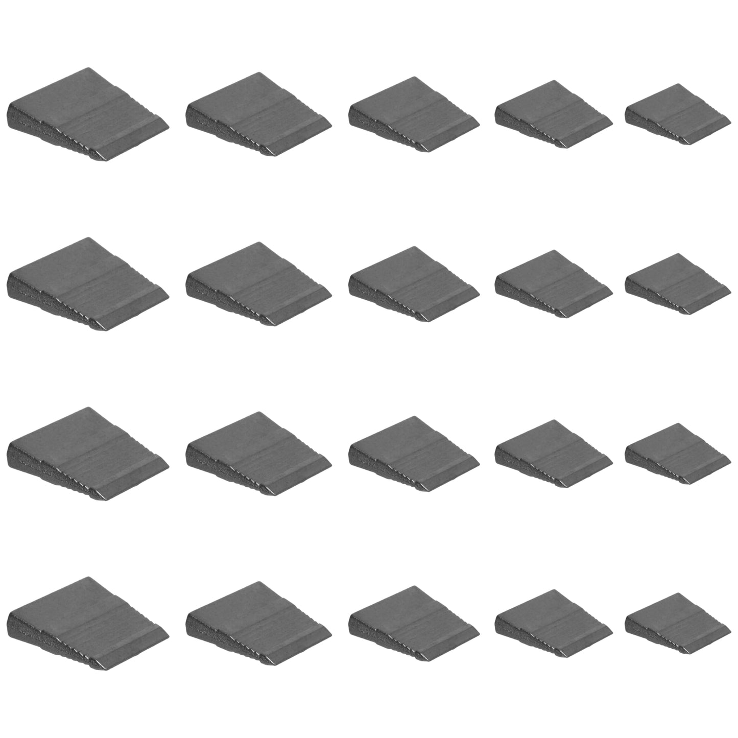 Hammer Wedge Set, Shaft Wedges, 20 pcs - 4 of each Size, Made of Metal with a Serrated Structure