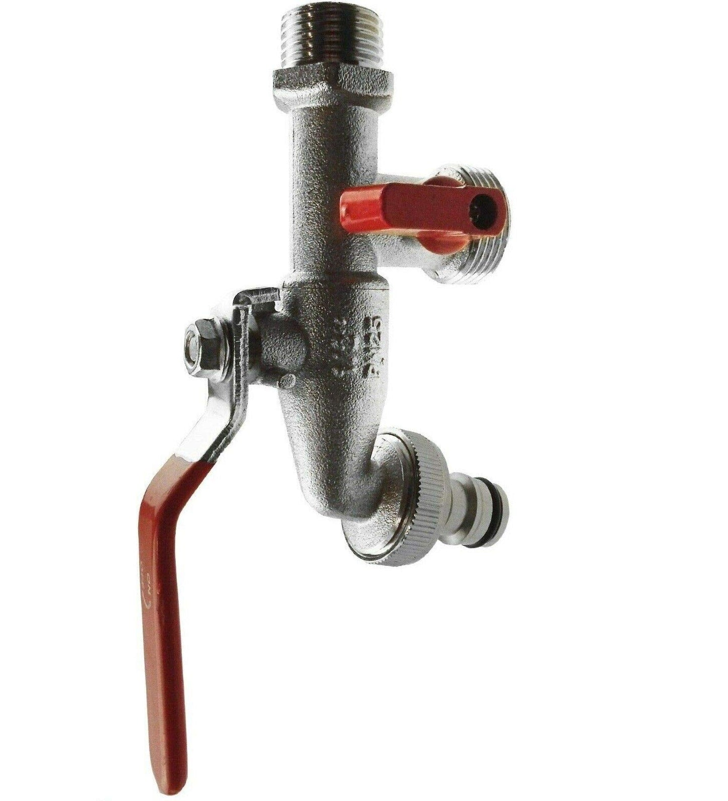 3/4" BSP Double Duo Outlet Garden Tap Brass Nickle Plated Automatic Watering