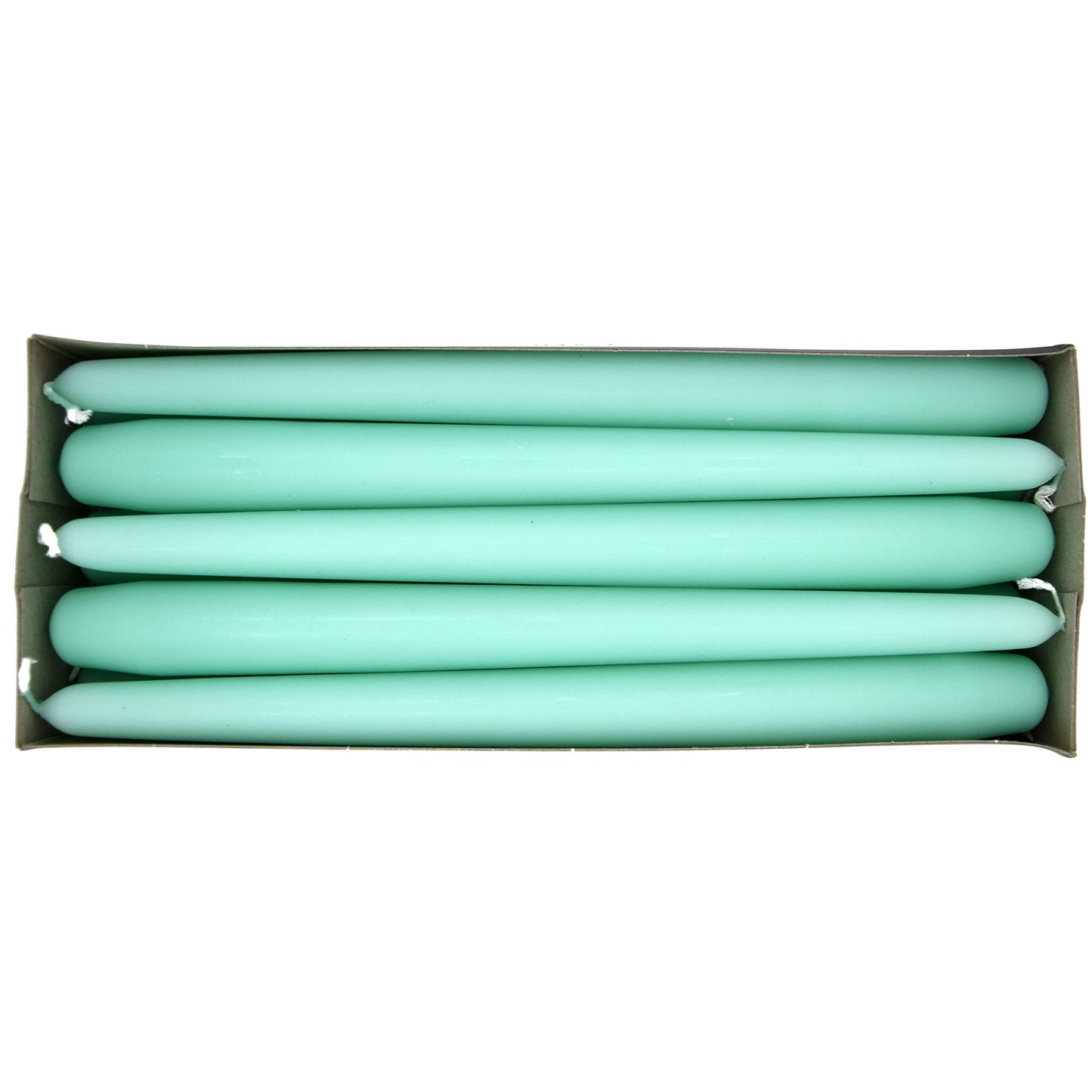 Tapered Dinner Candles, Pack of 10, Unscented, Long Burning Time, 24 cm / 9.45" (Fresh Mint, Matt)