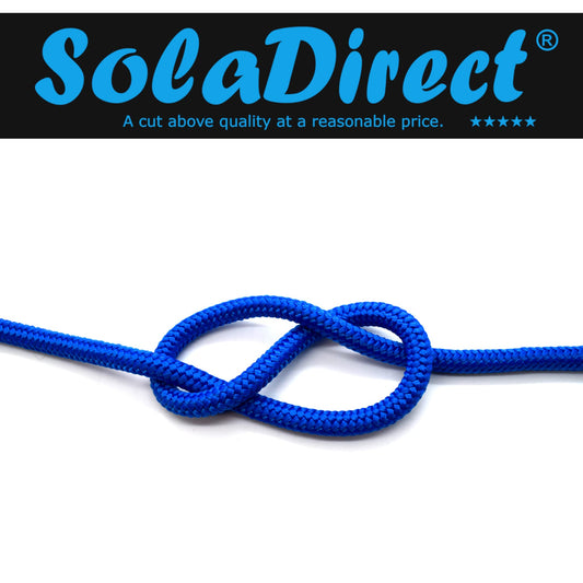10mm x 100 metres / 328 ft of Blue Polypropylene Rope, Solid Braided Poly Rope Cord Twine for Boating, Yachting, Camping