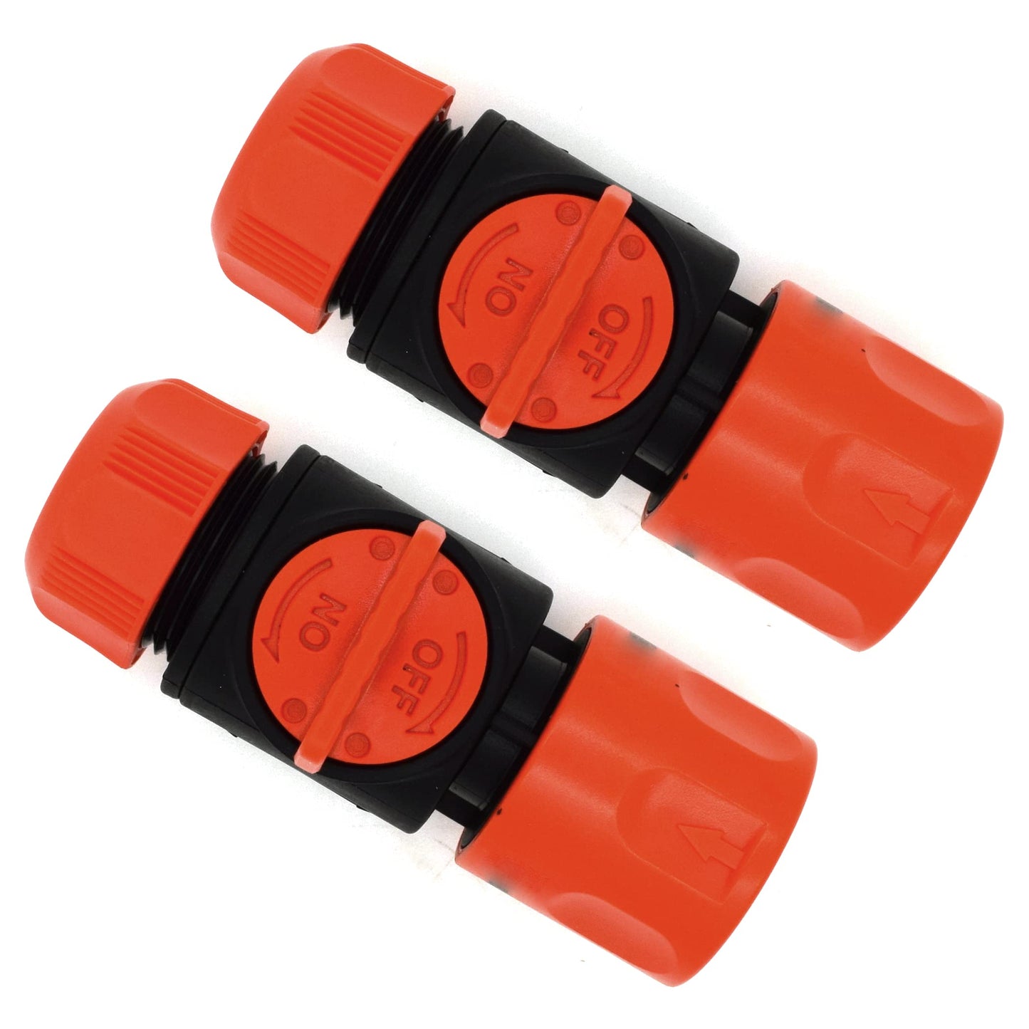 Female In-Line Hose Connector with Built-in Valve for Join Garden Hose Pipe Tube Male and Female Connector Extender (Pack of 2)