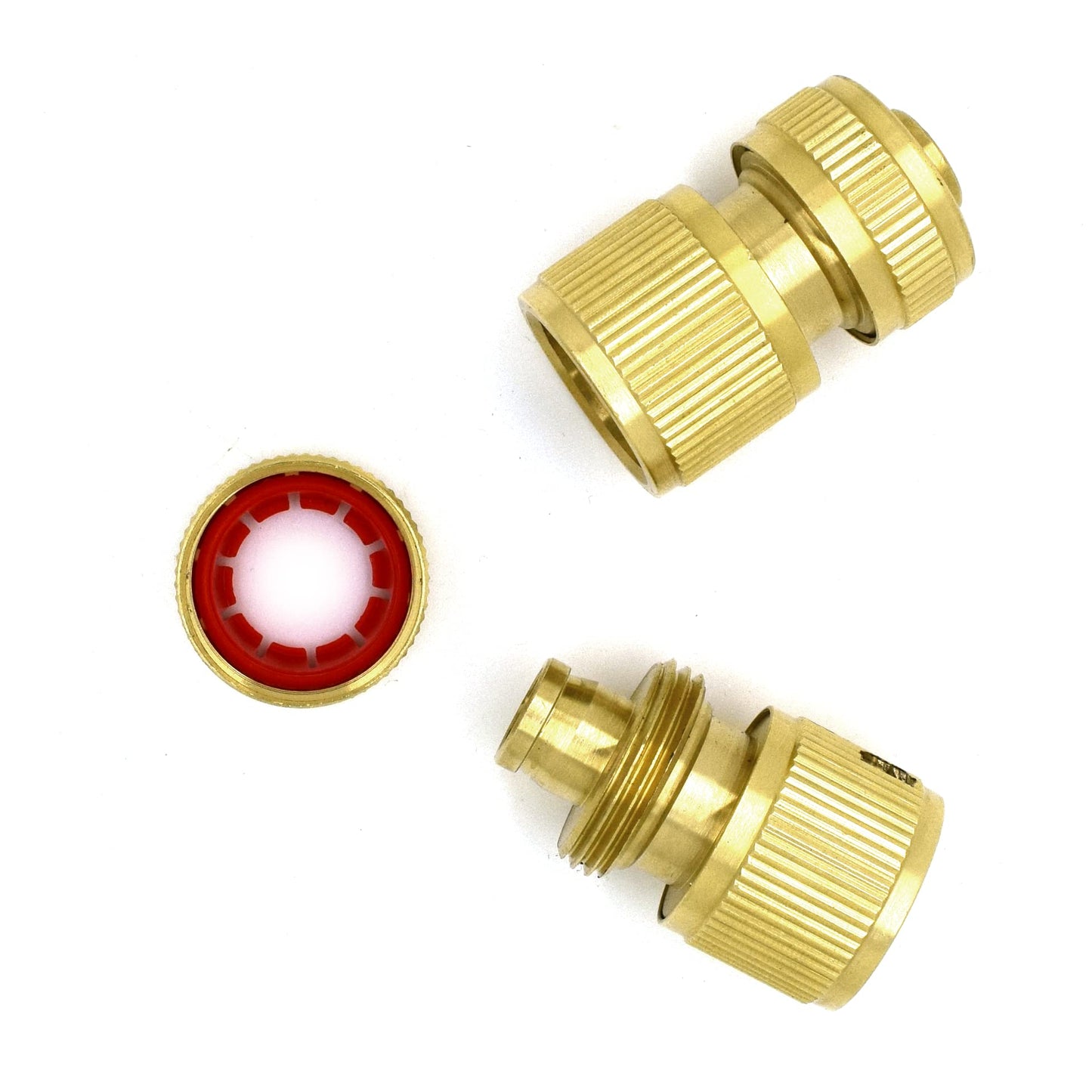 2 pcs Brass Hose Connector Hose End Quick Connect Fitting 1/2" Hose Pipe Quick Connector for Gardening, Home Watering, Car Washing