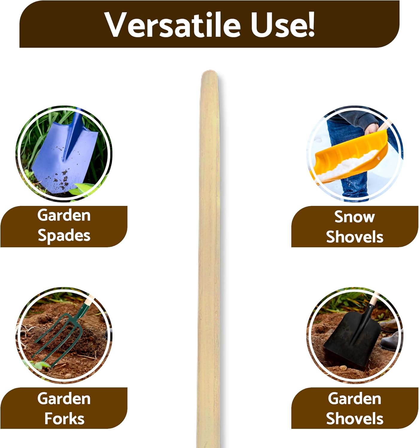 T Type Shaft Handle to suit Shovel, Spade or Fork (100 cm / 39 in Long) Replacement Spare Part