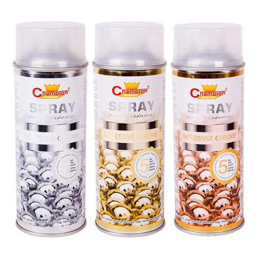 400 mL Gold Super Chrome Metallic Acrylic Spray Paint - High Gloss Decorative Finish for Art, DIY, Craft and Display Items - Even Coverage and Smooth Structure