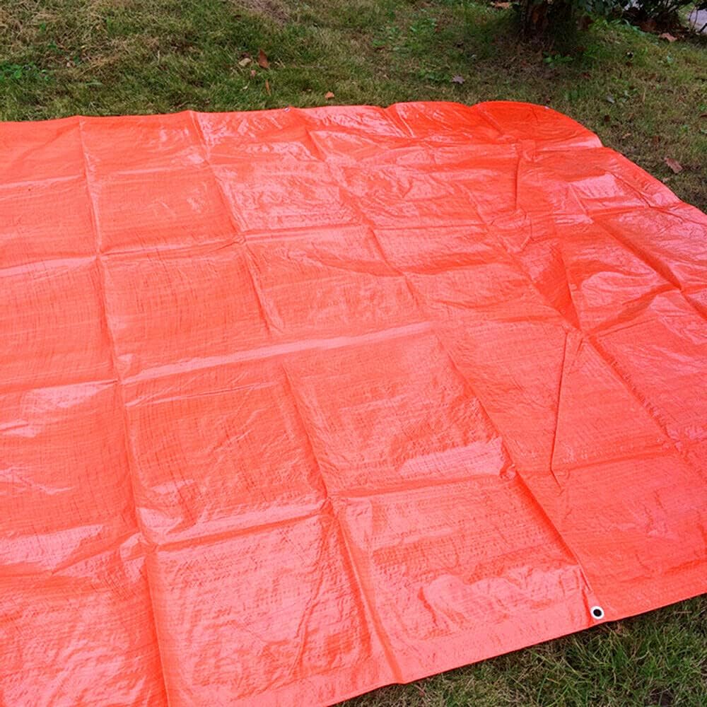 4 x 4 m Tarpaulin Cover - Orange 90GSM - Waterproof, Frost-Resistant, UV Protection, Multipurpose, Groundsheet