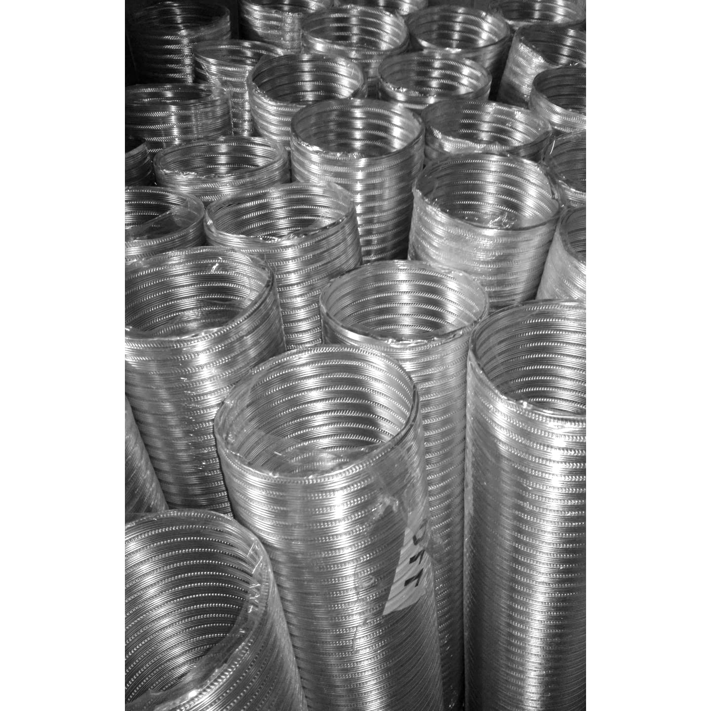 Aluminium Flexible Pipe Expandable Alloy Air Duct Tube Heat Resistant Hose (Length: 3 m / 10 ft, Diameter: 180 mm / 7.09 in)