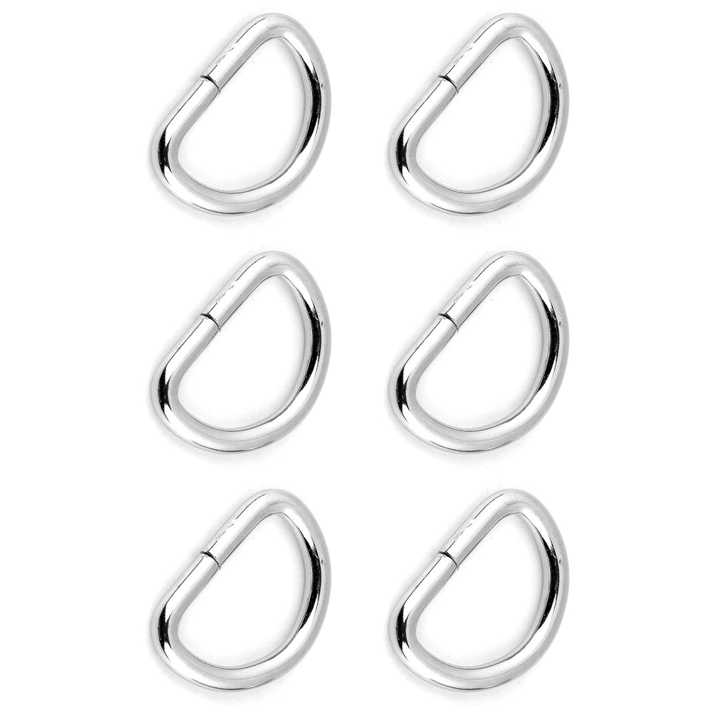 6 Pcs Buckles Set for 40 mm / 1.57" Webbing Strap, 6 x D Rings, Metal, Silver, Bag Making, Accessories, Straps, DIY, Crafts