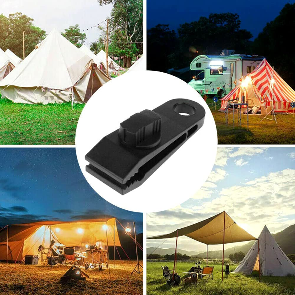 Tarpaulin Clips Heavy Duty Tarp Clips Crocodile Mouth Tent Clips Multipurpose with Tighten Lock Grip Thumb Screw (Pack of 10)
