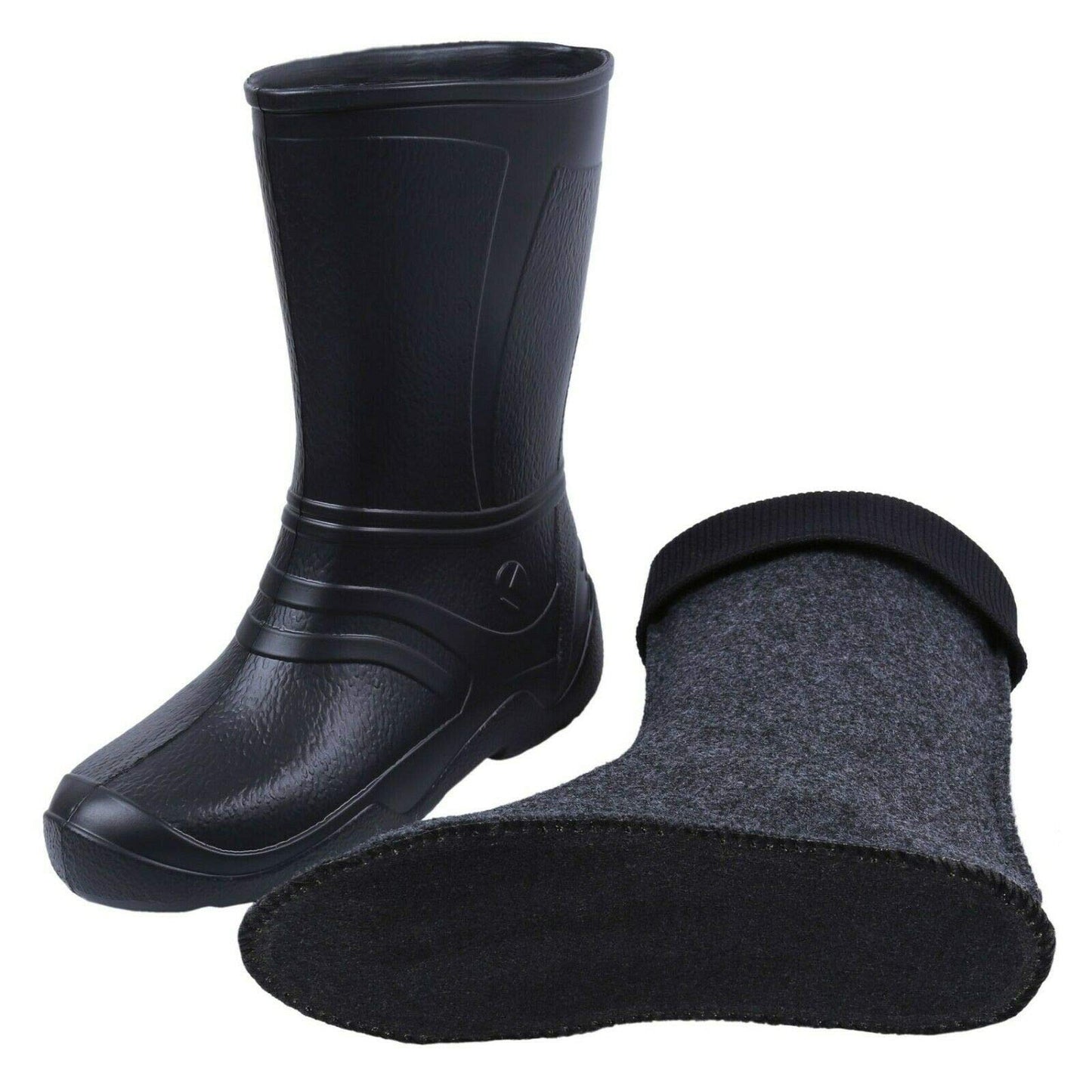 Black Women's Ladies Wellies Lightweight EVA Wellington Boots Rain Boots Waterproof Durable Gardening (Size 7 UK / 40 EU)