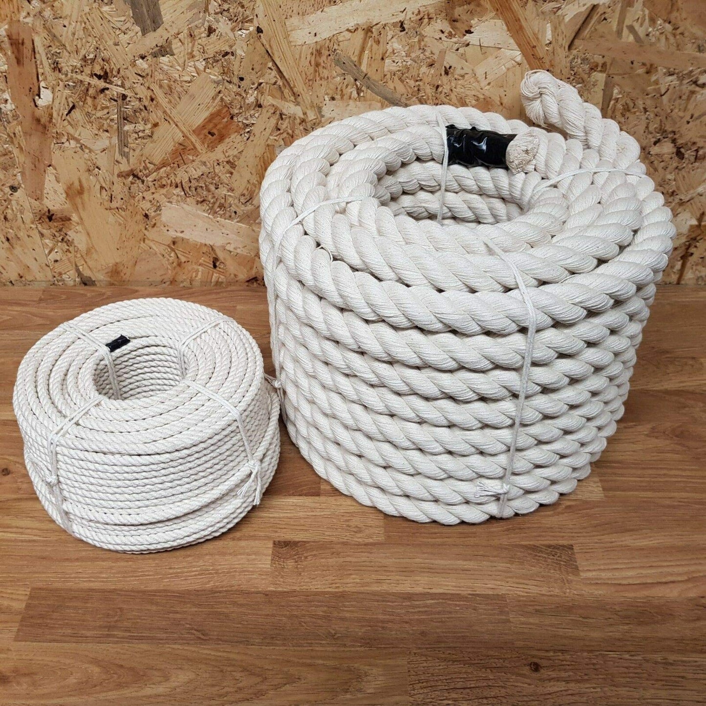 Cotton Rope, Natural Twisted Cotton Thread - 20 m / 65 ft of 20 mm Thick Soft for DIY Crafts, Decking Rope, Gardening, Bundling