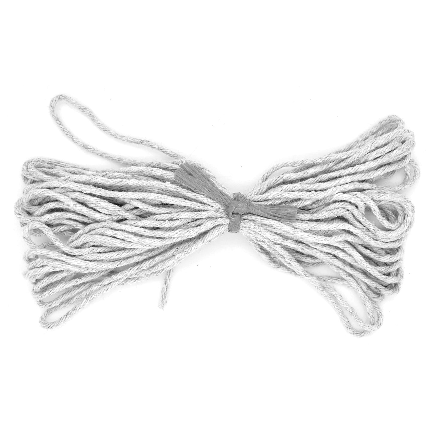 Premium Grey Macrame Cord Twine, 20 m / 65 ft of 5 mm Thick Natural Cotton Thread Yarn Macrame Rope for DIY Crafts (Hank)