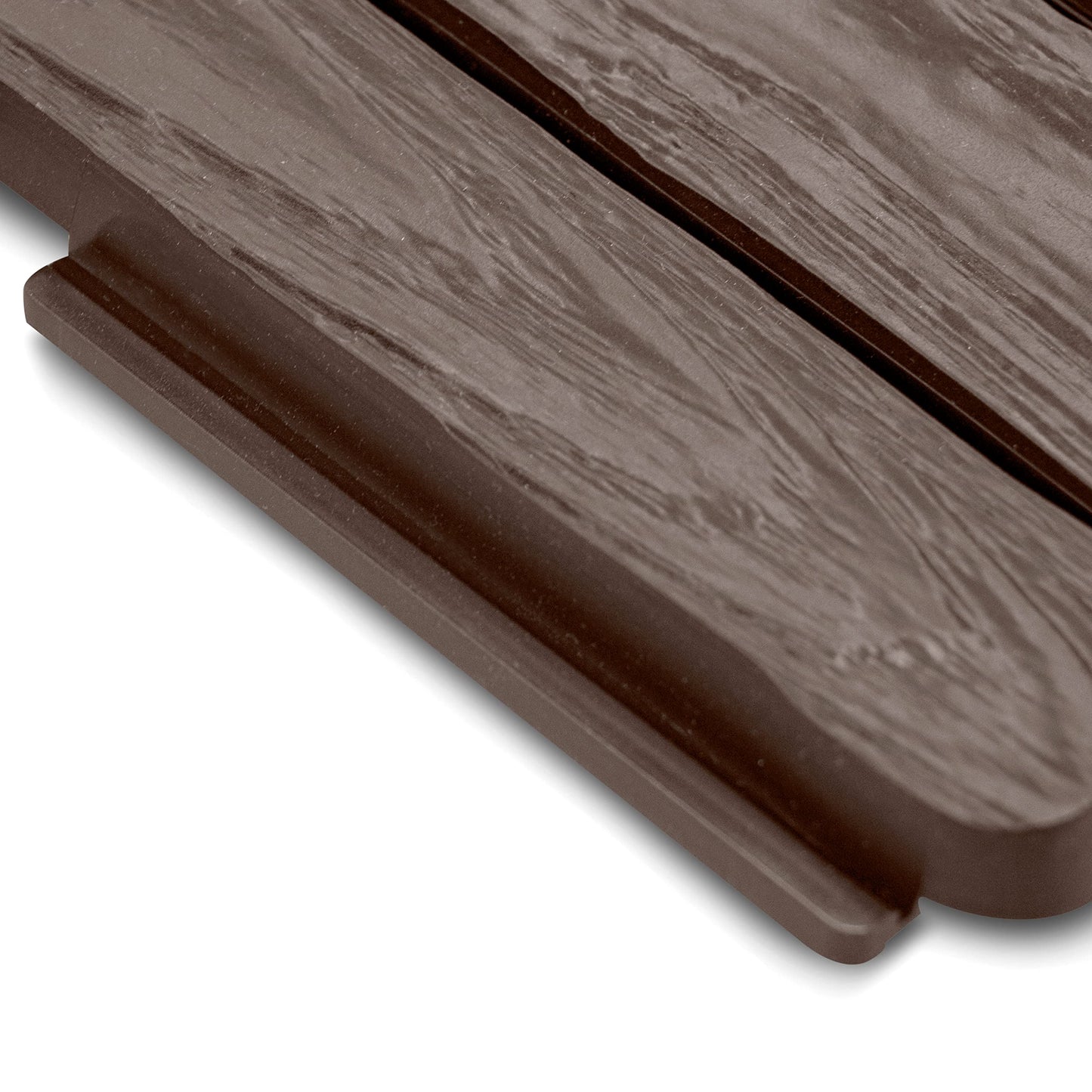 Brown Lawn Edging Border - 2.26 m / 7.4 ft Long Garden Palisade with Wood Bark Effect - Fencing with Ground Stakes