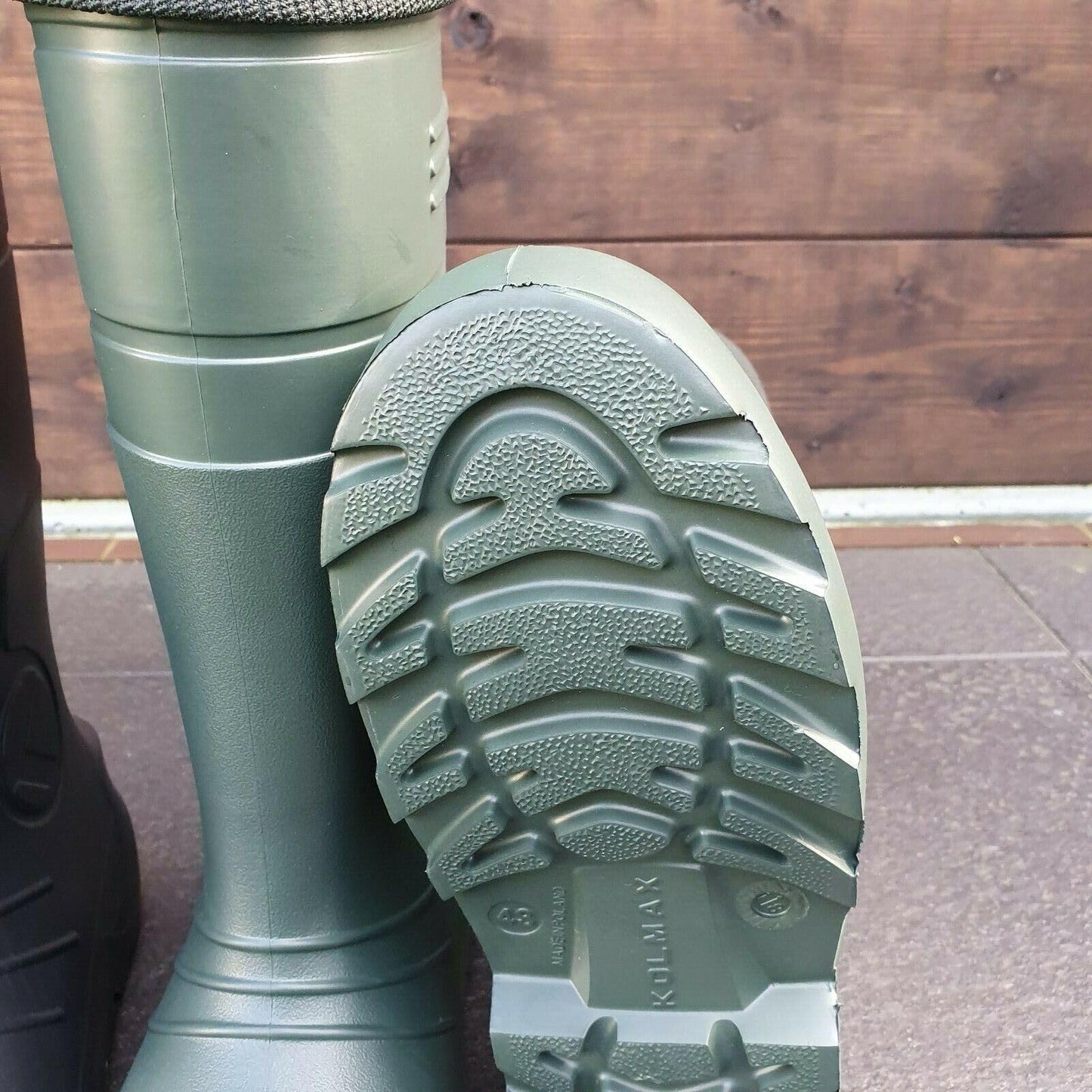 Green Men's Wellington Boots Fleece Lined Insulated Waterproof Wellies EVA (Size 8 UK / 42 EU)