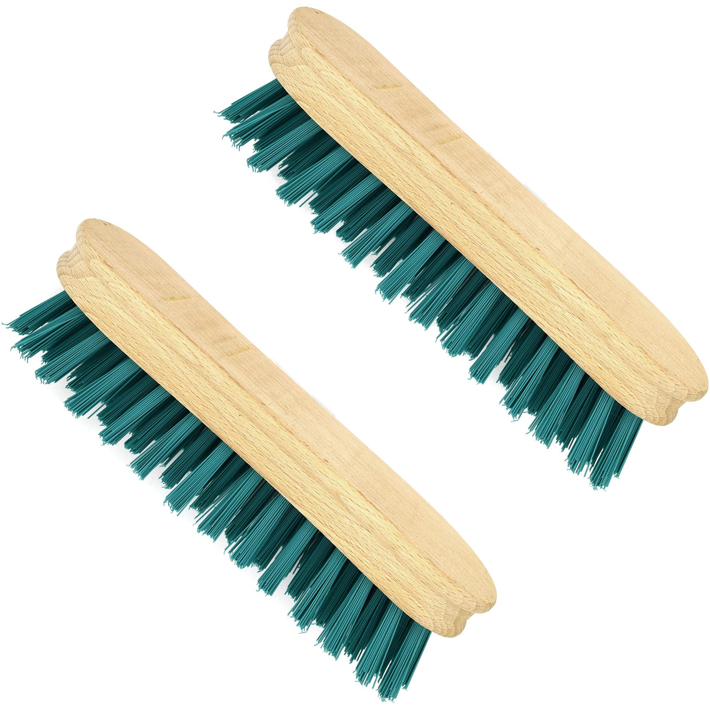 2 x Wooden Hand Scrubbing Brush with Stiff Bristles, Multipurpose and Water Resistant, Easy to Use and Long-Lasting