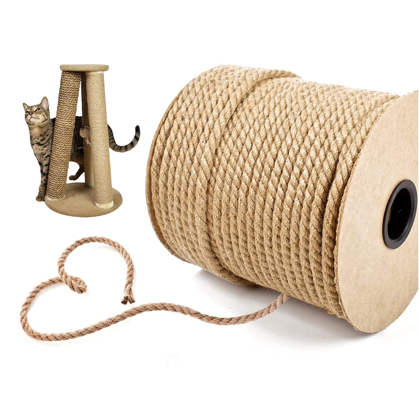 30 mm Jute Rope, 10 metres / 32 ft Long, Strong Natural Hessian Cord, Perfect for Decking, Gardening, Bundling, Camping, DIY