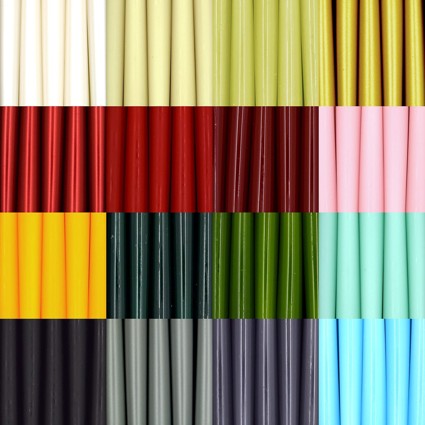 Tapered Dinner Candles, Pack of 10, Unscented, Long Burning Time, 24 cm / 9.45" (Fresh Mint, Matt)