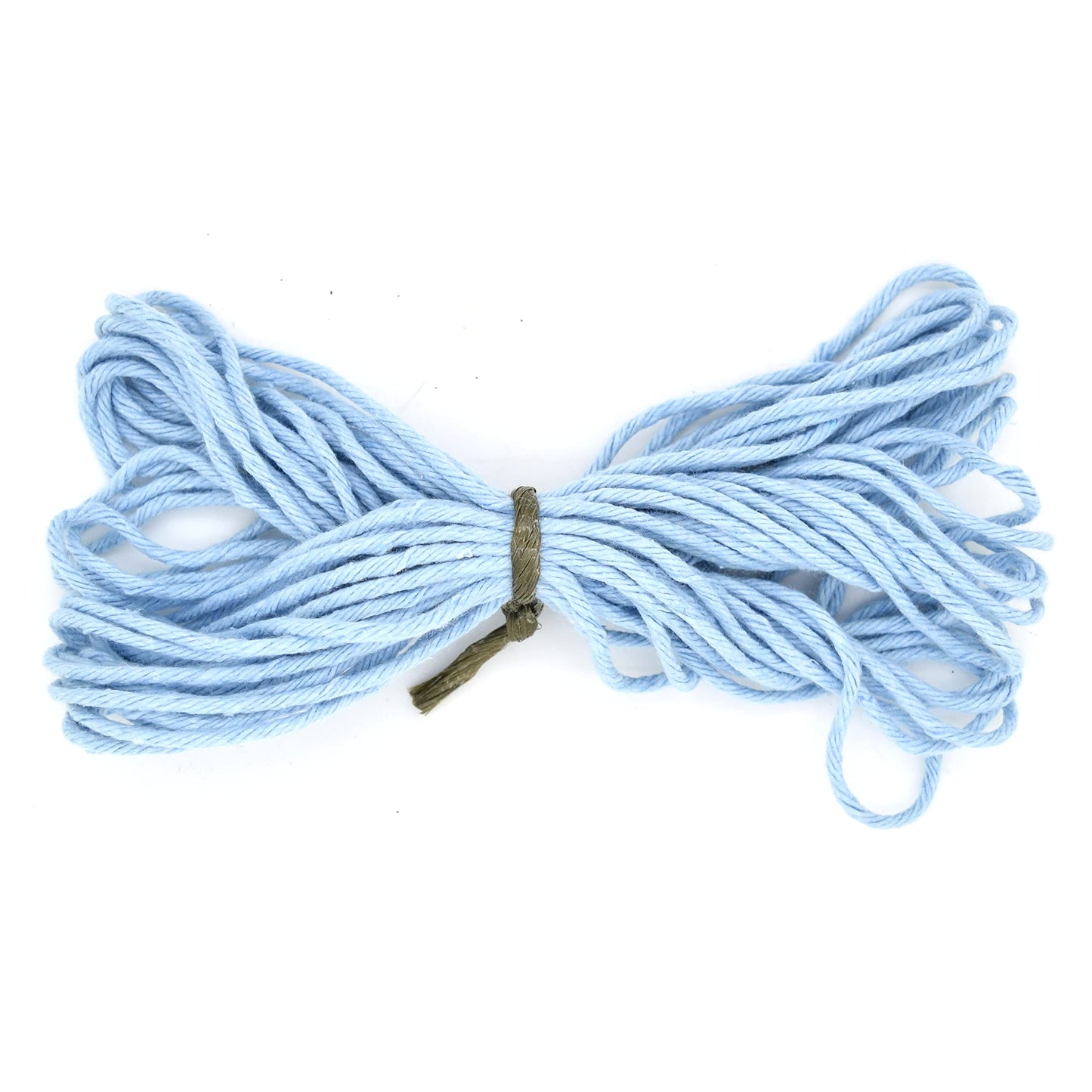 Premium Sky Blue Macrame Cord Twine, 10 m / 32 ft of 3 mm Thick Natural Cotton Thread Yarn Macrame Rope for DIY Crafts (Hank)