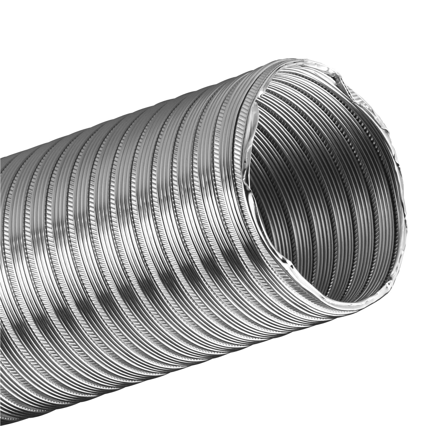 Aluminium Flexible Pipe Expandable Alloy Air Duct Tube Heat Resistant Hose (Length: 3 m / 10 ft, Diameter: 180 mm / 7.09 in)