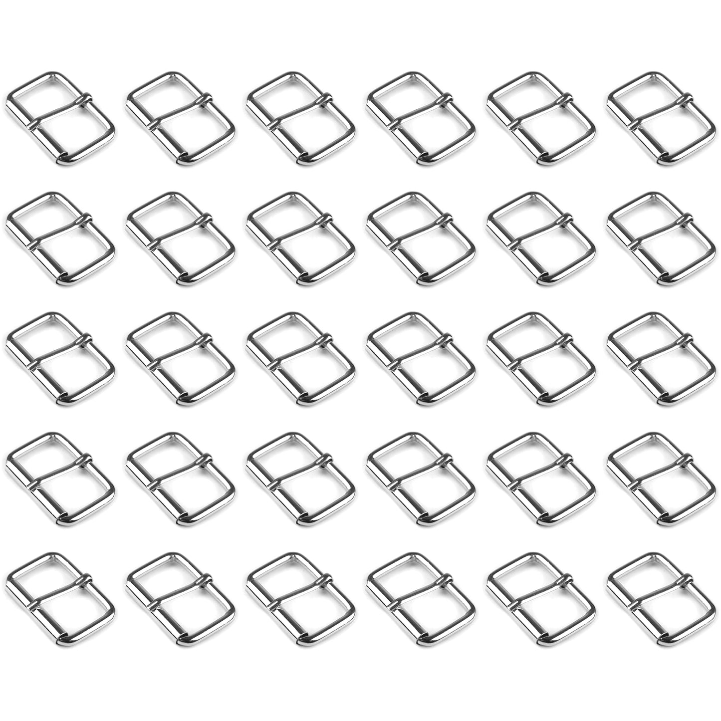 30 Pcs Buckles Set for 40 mm / 1.57" Webbing Strap, 30 x Belt Loops, Metal, Silver, Bag Making, Accessories, Straps, DIY, Crafts