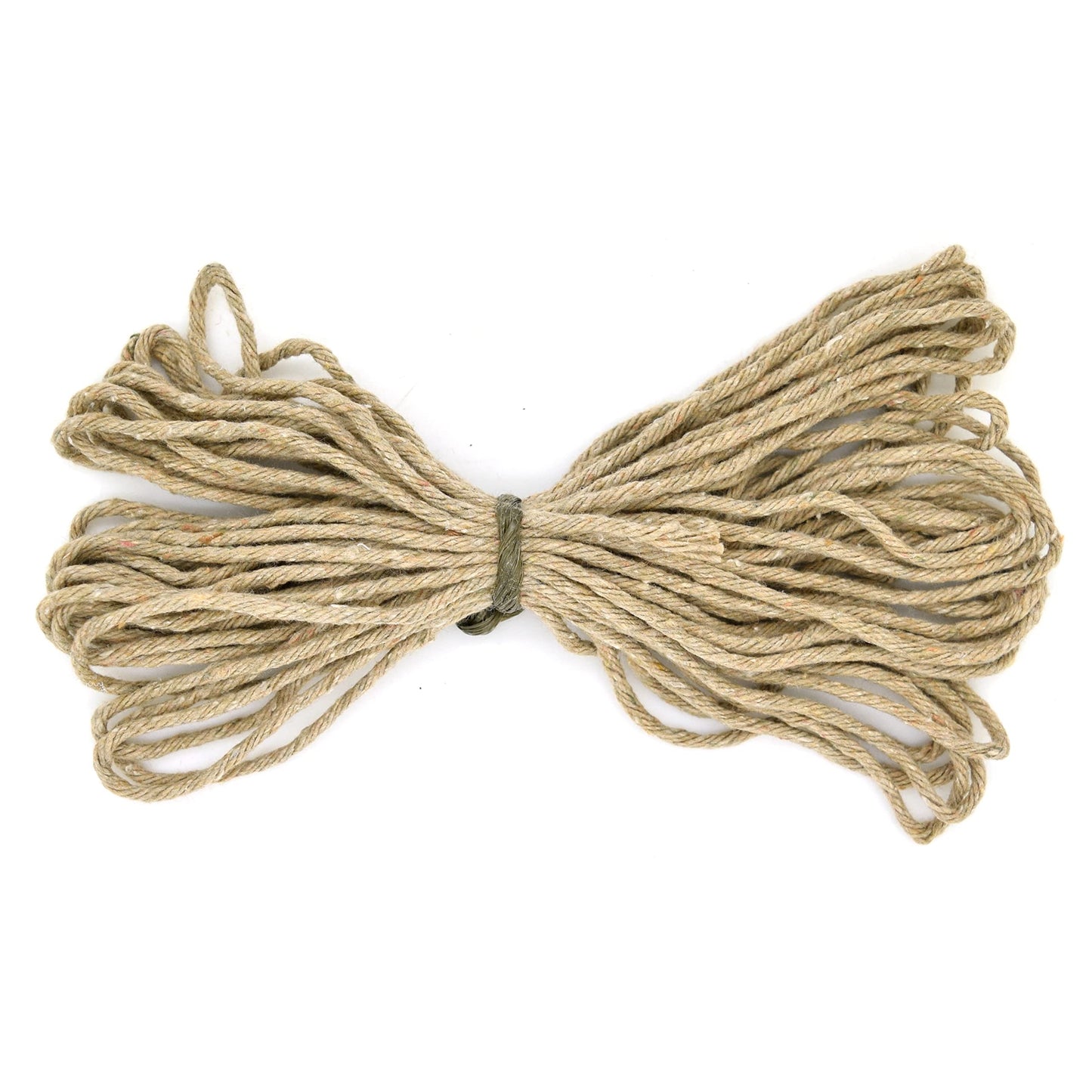 Premium Beige Macrame Cord Twine, 10 m / 32 ft of 2 mm Thick Natural Cotton Thread Yarn Macrame Rope for DIY Crafts (Hank)