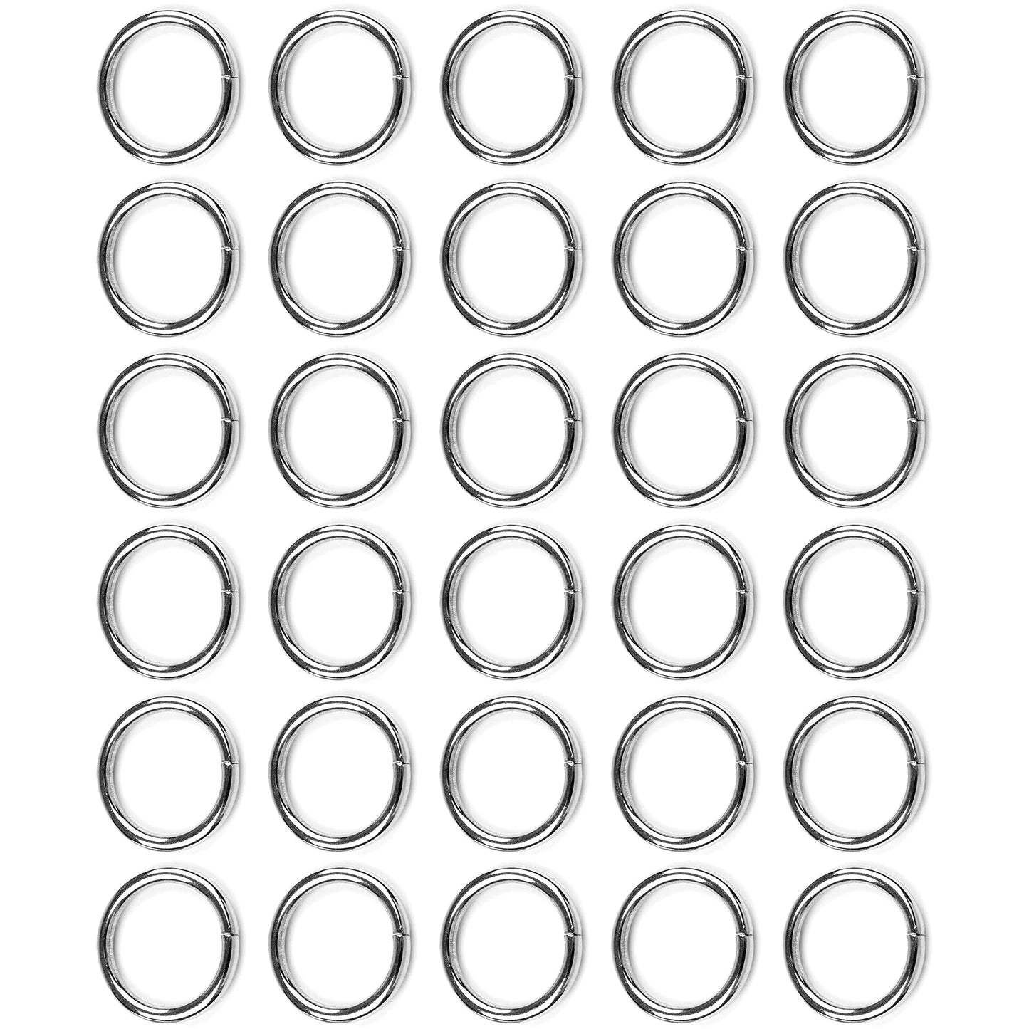 30 Pcs Buckles Set for 25 mm / 1" Webbing Strap, 30 x O Rings, Metal, Silver, Bag Making, Accessories, Straps, DIY, Crafts