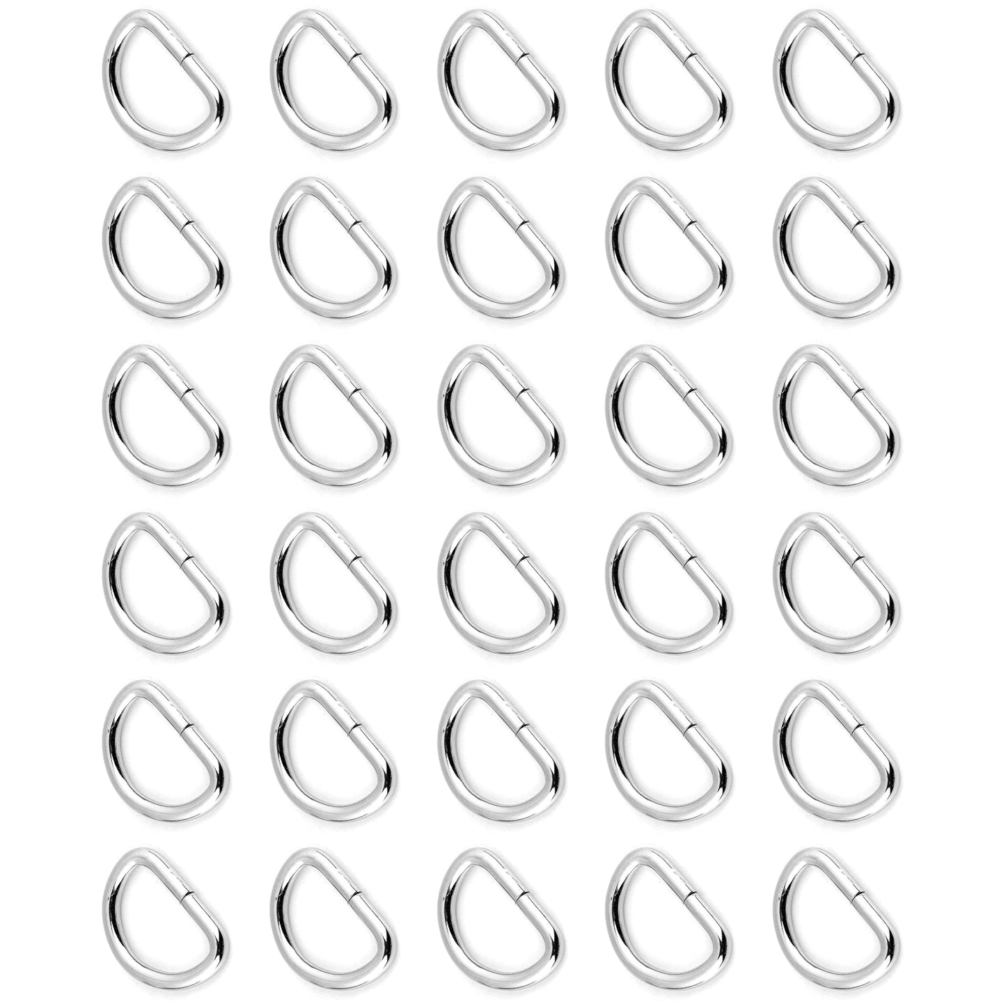30 Pcs Buckles Set for 40 mm / 1.57" Webbing Strap, 30 x D Rings, Metal, Silver, Bag Making, Accessories, Straps, DIY, Crafts