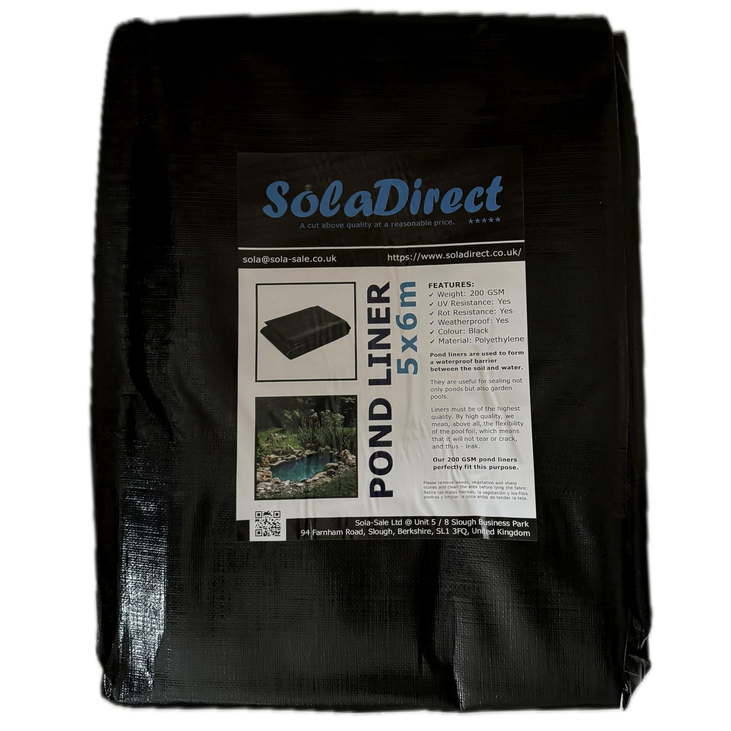 Pond Liner - 5 x 6 m / 16 x 19.5 ft - Perfect for Garden Ponds, Water Features, Koi & Fish Pools, Wildlife - UV and Tear Resistant