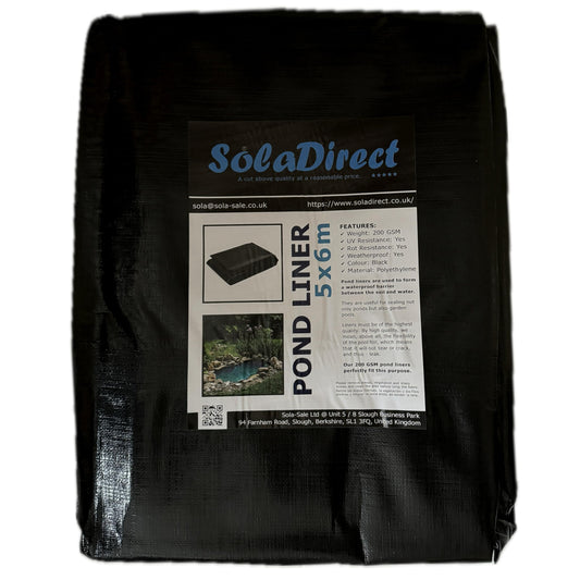 Pond Liner - 5 x 6 m / 16 x 19.5 ft - Perfect for Garden Ponds, Water Features, Koi & Fish Pools, Wildlife - UV and Tear Resistant