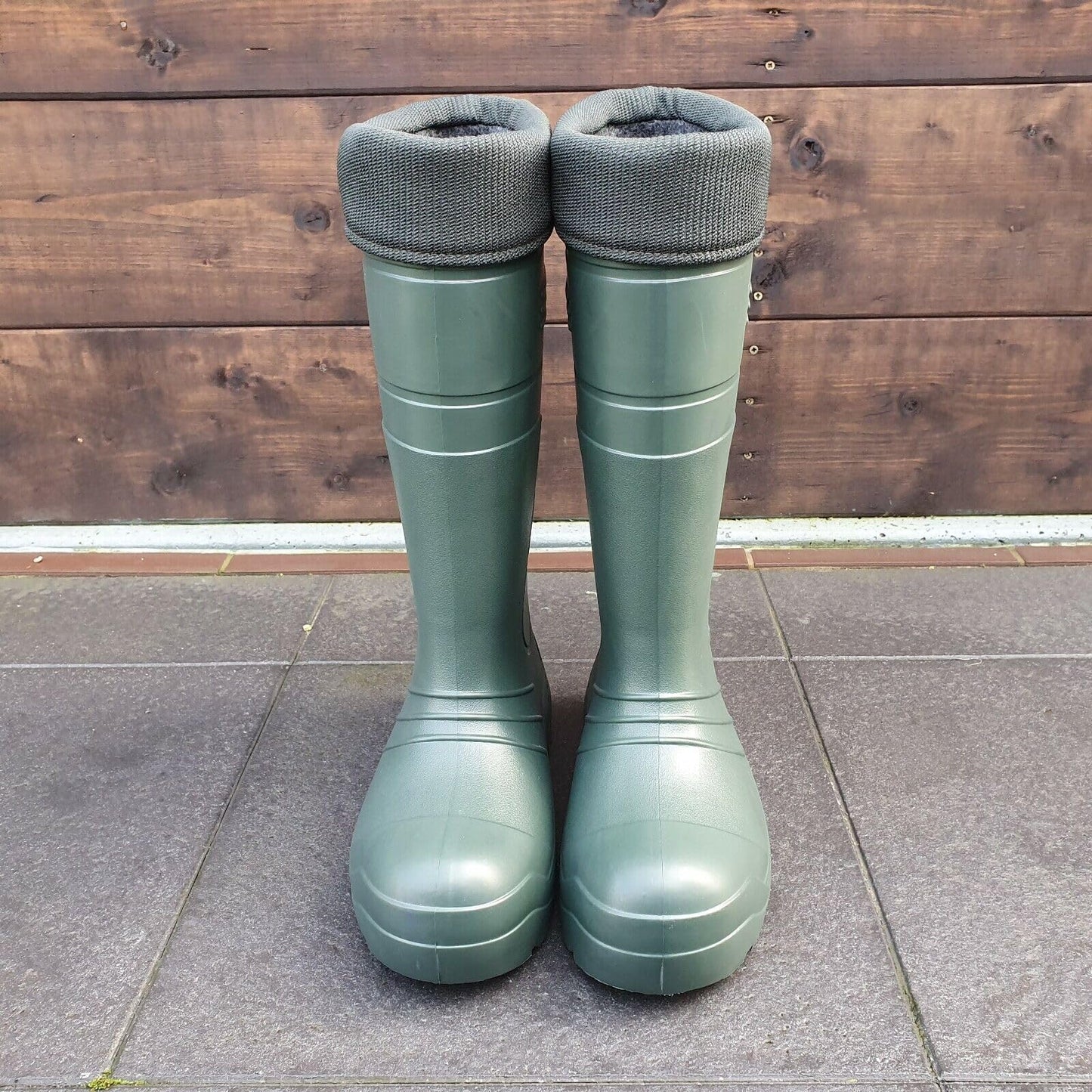 Green Men's Wellington Boots Fleece Lined Insulated Waterproof Wellies EVA (Size 9 UK / 43 EU)