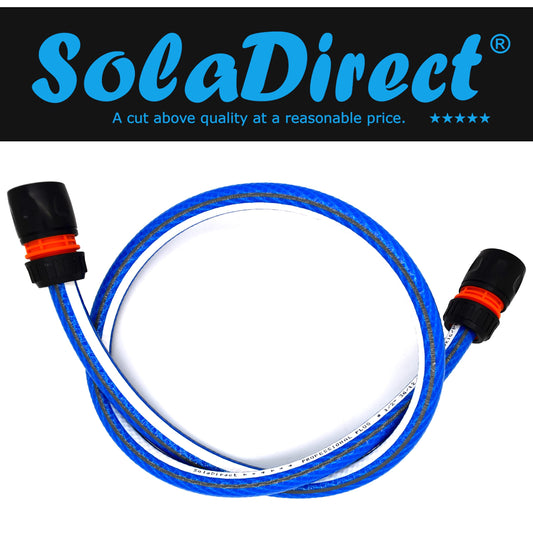 Garden Hose Pipe, Outdoor Tap to Reel Connection Set, 6 Layer Non-Toxic 1/2" Hose (Blue, 4 m / 13.12 ft + 2 Quick Connectors)