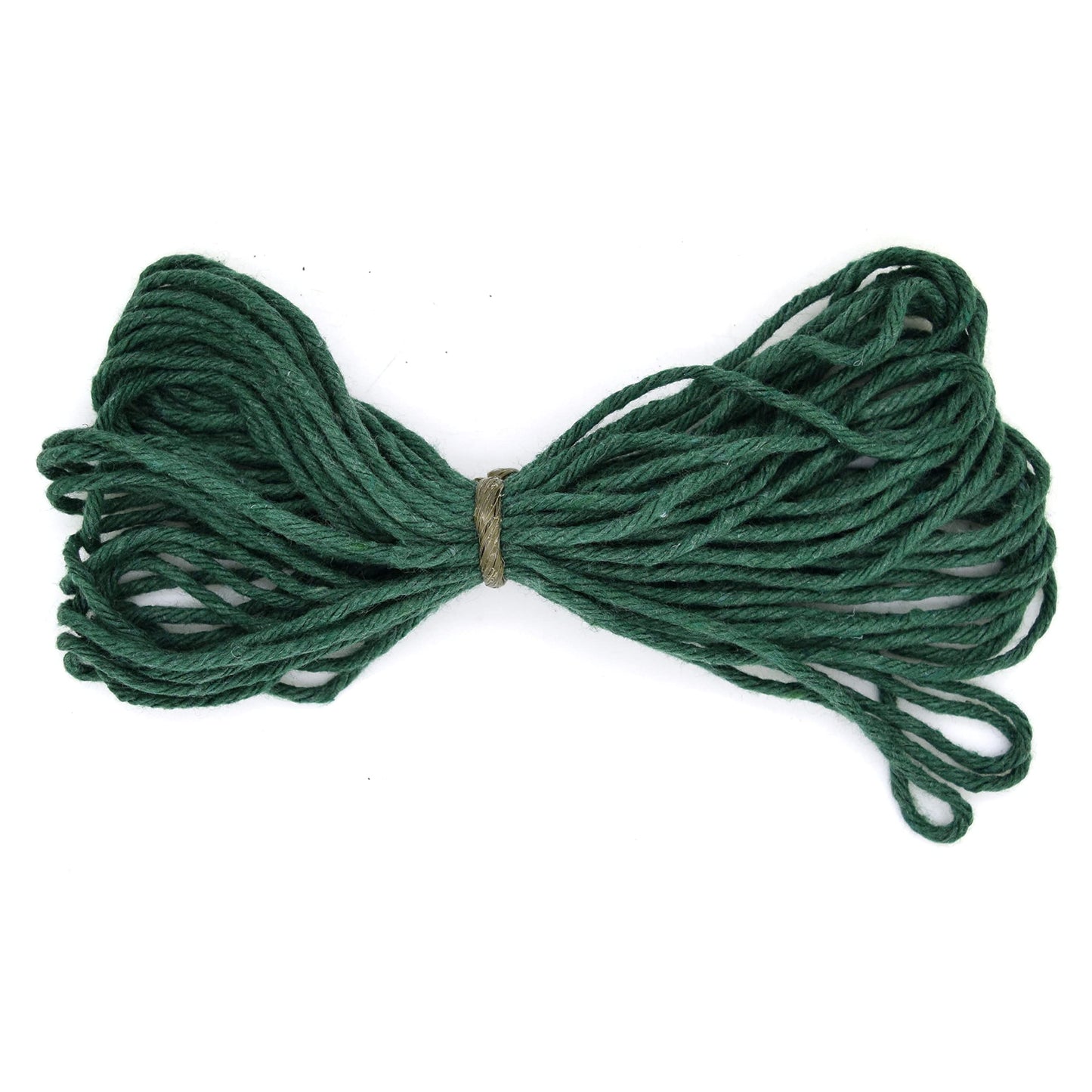 Premium Green Macrame Cord Twine, 10 m / 32 ft of 5 mm Thick Natural Cotton Thread Yarn Macrame Rope for DIY Crafts (Hank)