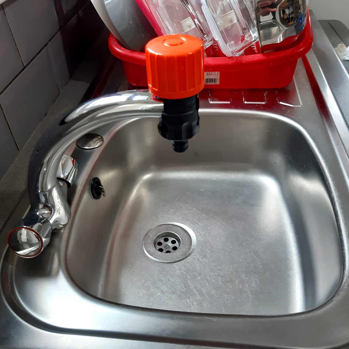 Universal Tap Connector Mixer Tap Hose Connector Adjustable Water Faucet Adapter to Garden Hose Pipe and Bath Pipe (T2)