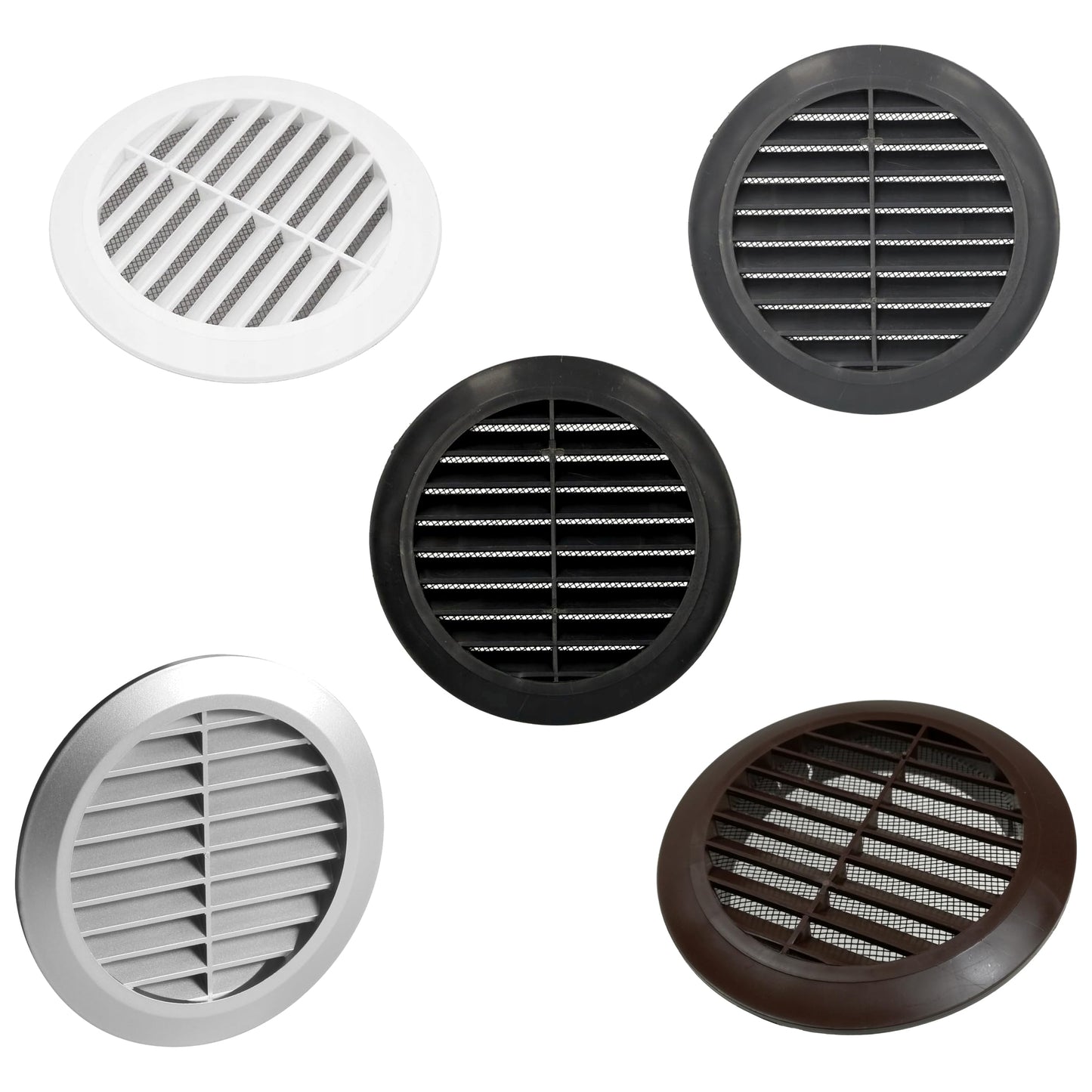 Mini Round Air Vent Grille 60mm Ventilation Cover with Flange and Fly Screen (Black)