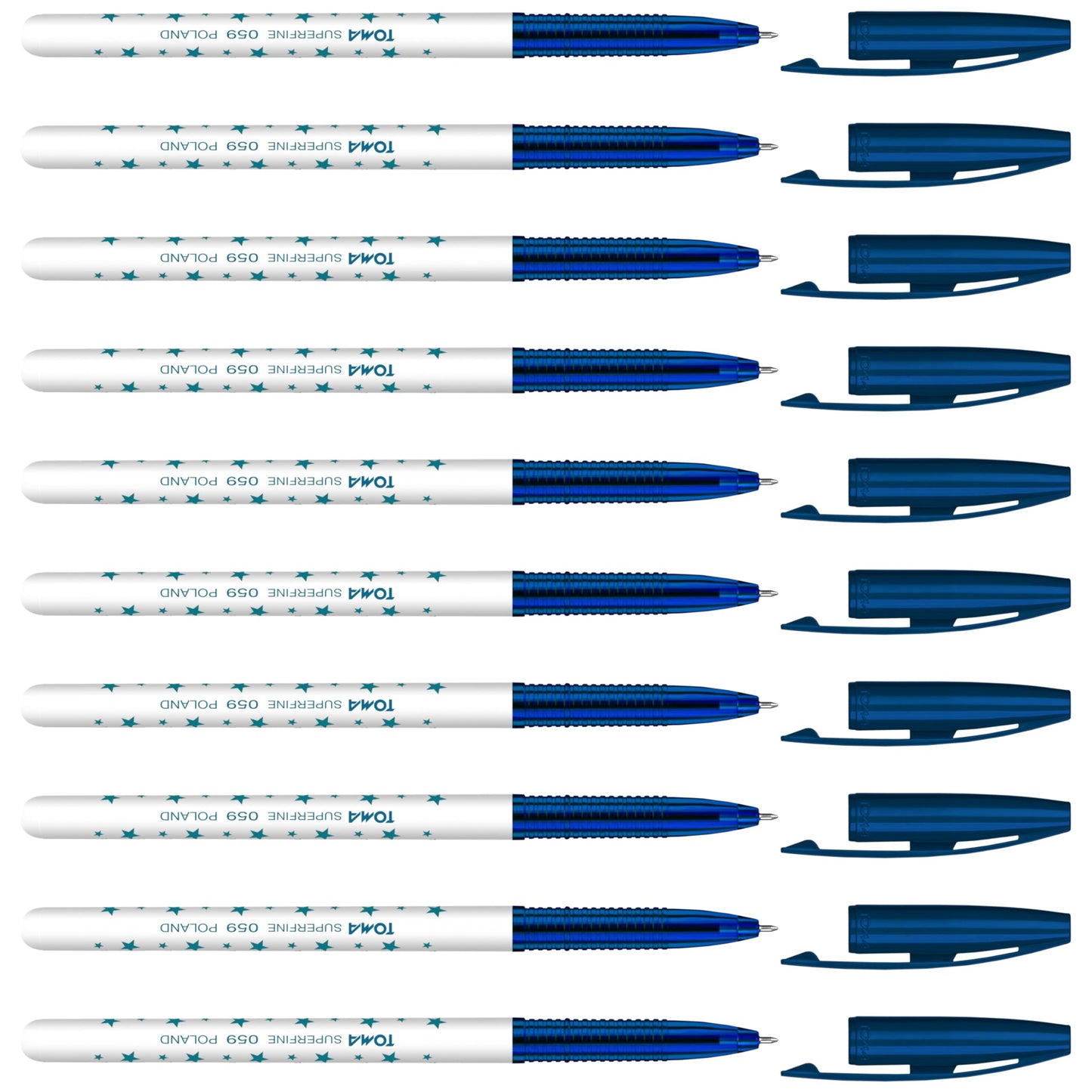 Ballpoint Pens, Smudge Free Ballpoint Pens, Extra Fine Point 0.5 mm, Ideal for School, Office, Everyday Use (Blue, 10 Pens)