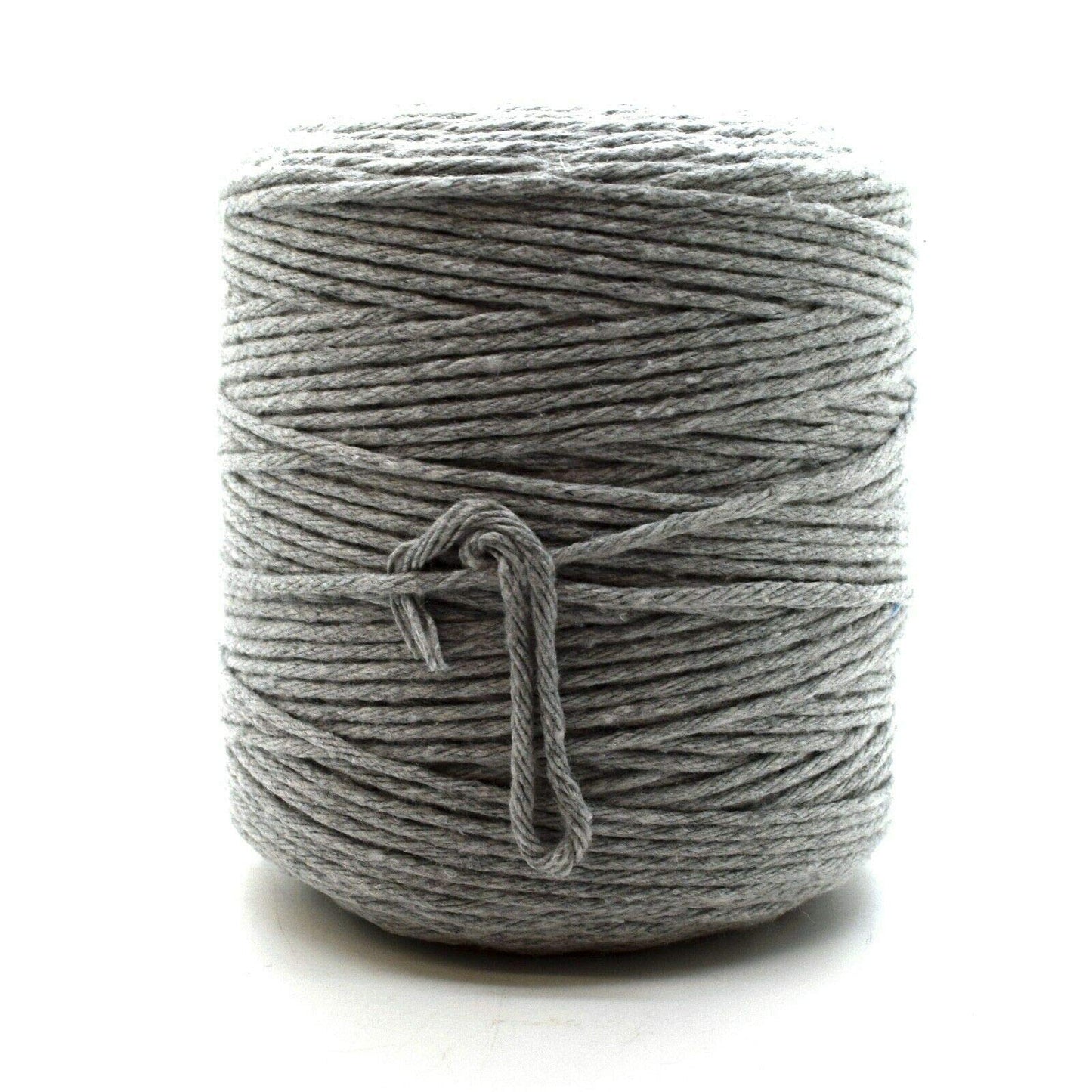 Premium Grey Macrame Cord Twine, 200 m / 656 ft of 3 mm Thick Natural Cotton Thread Yarn Macrame Rope (Reel)