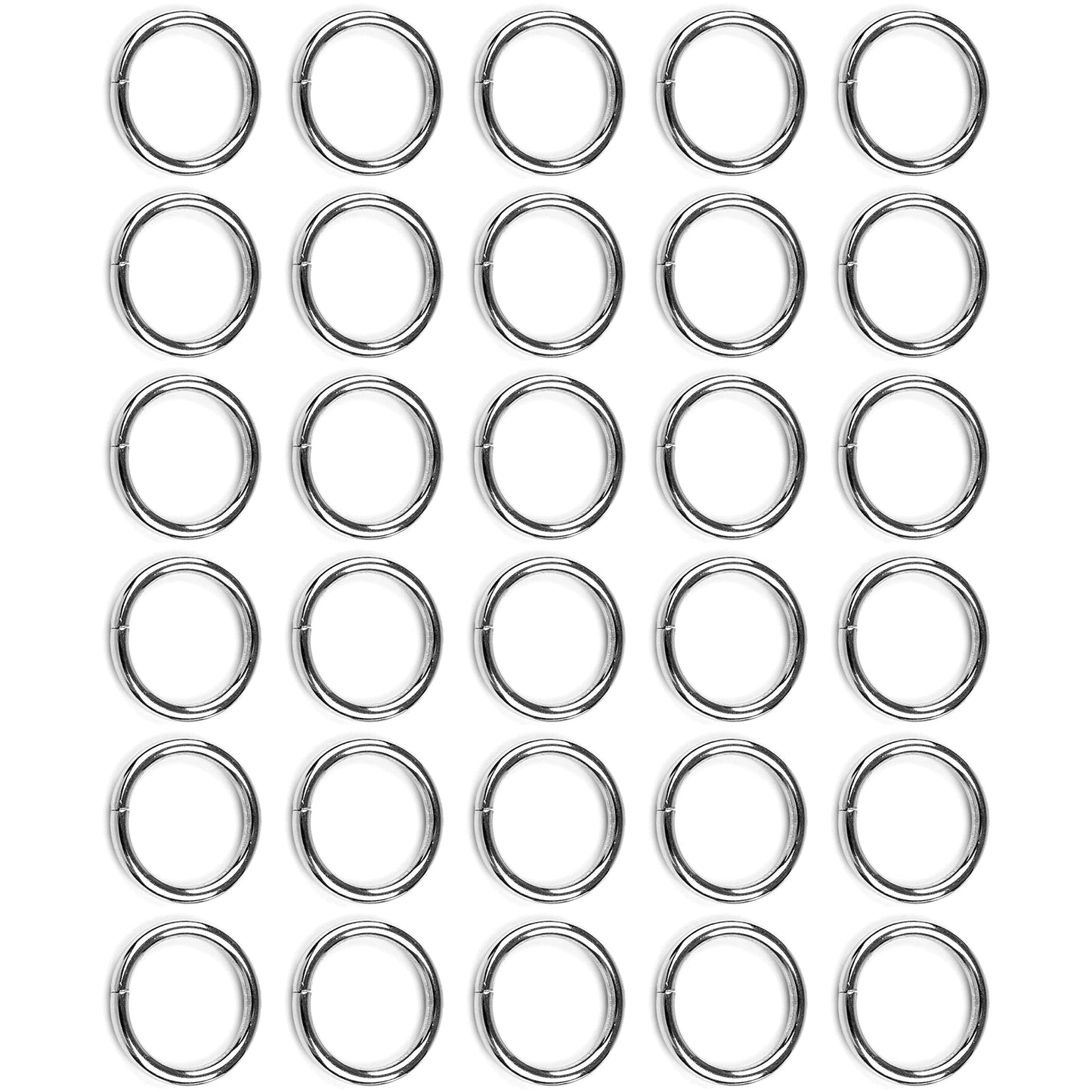 30 Pcs Buckles Set for 25 mm / 1" Webbing Strap, 30 x O Rings, Metal, Silver, Bag Making, Accessories, Straps, DIY, Crafts
