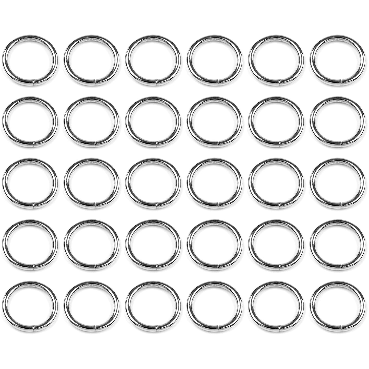 30 Pcs Buckles Set for 25 mm / 1" Webbing Strap, 30 x O Rings, Metal, Silver, Bag Making, Accessories, Straps, DIY, Crafts