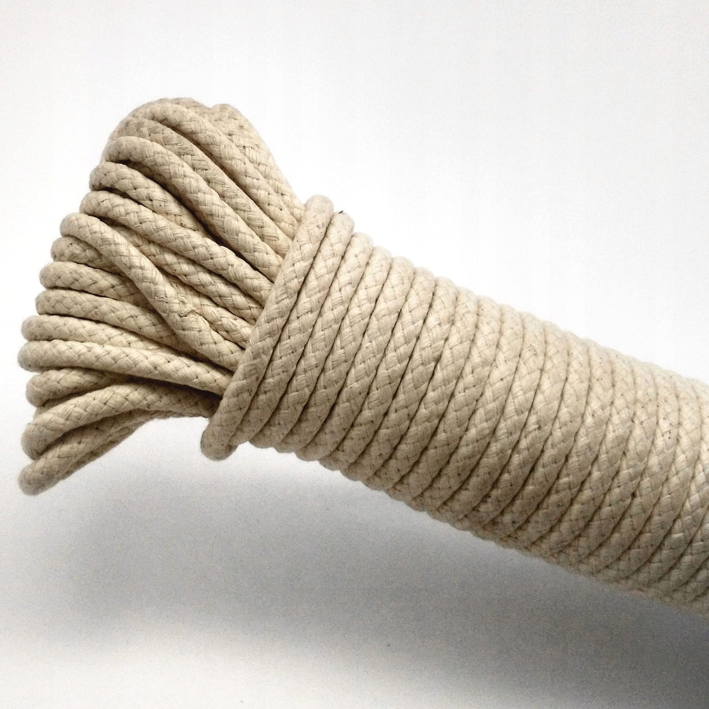 Cotton Rope, Natural Woven Cotton Thread - 100 m / 328 ft of 10 mm Thick Soft for DIY Crafts, Decking Rope, Gardening, Bundling