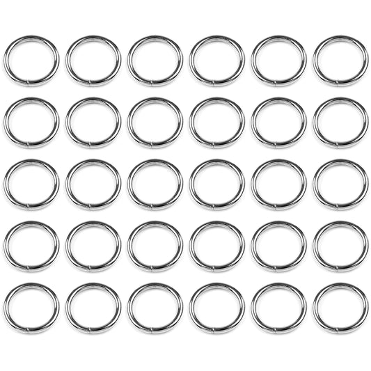 30 Pcs Buckles Set for 25 mm / 1" Webbing Strap, 30 x O Rings, Metal, Silver, Bag Making, Accessories, Straps, DIY, Crafts