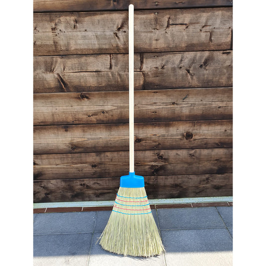 125 cm Long Handmade Corn Broom Sweeping Brush for Patio Stable Yard Garden Warehouse