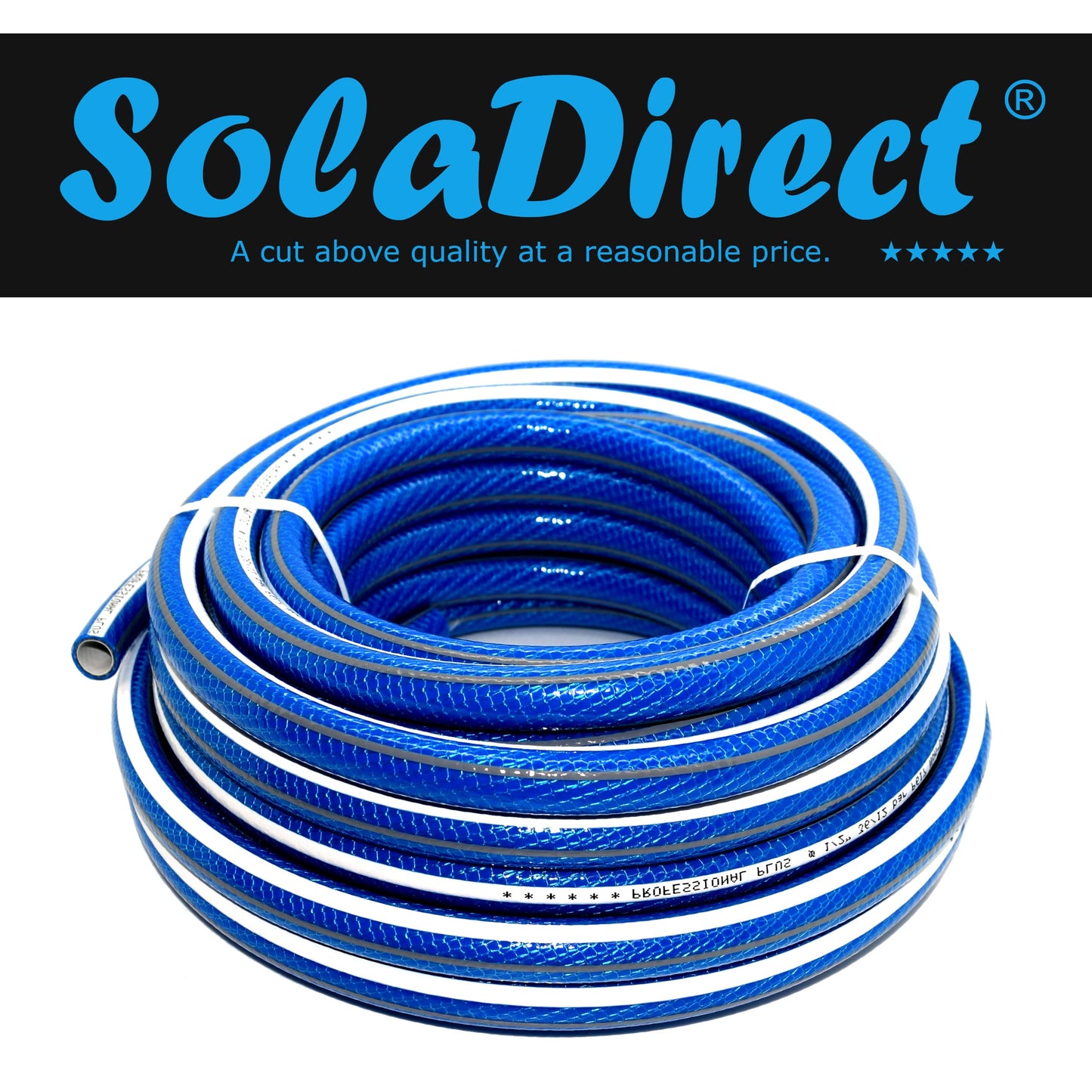 Garden Hose Pipe, 50 m / 164 ft Long, Premium Non-Kinking Reinforced 6 Layer Non-Toxic 1/2" Watering Irrigation Hosepipe (Blue)