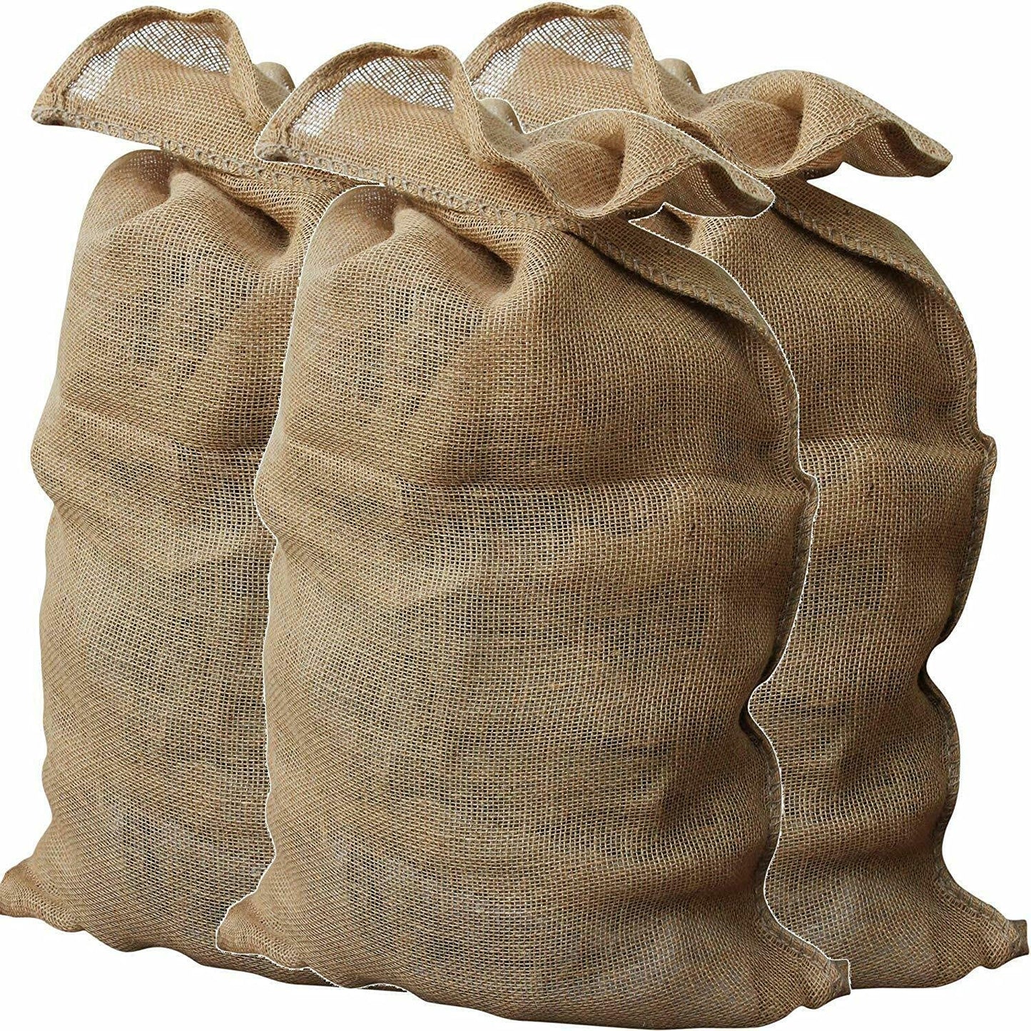 2 x Natural Hessian Jute Sacks, X Large Hessian Storage Bags, 50 x 80 cm / 25 Kg, Biodegradable, Breathable, Strong, Tearproof