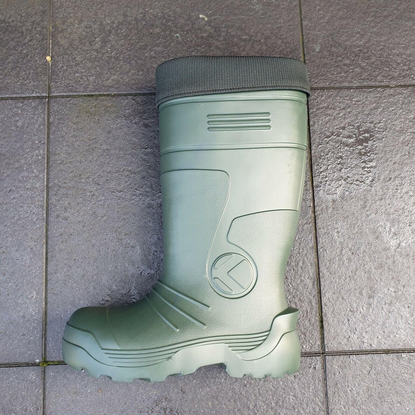 Green Men's Wellington Boots Fleece Lined Insulated Waterproof Wellies EVA (Size 8 UK / 42 EU)