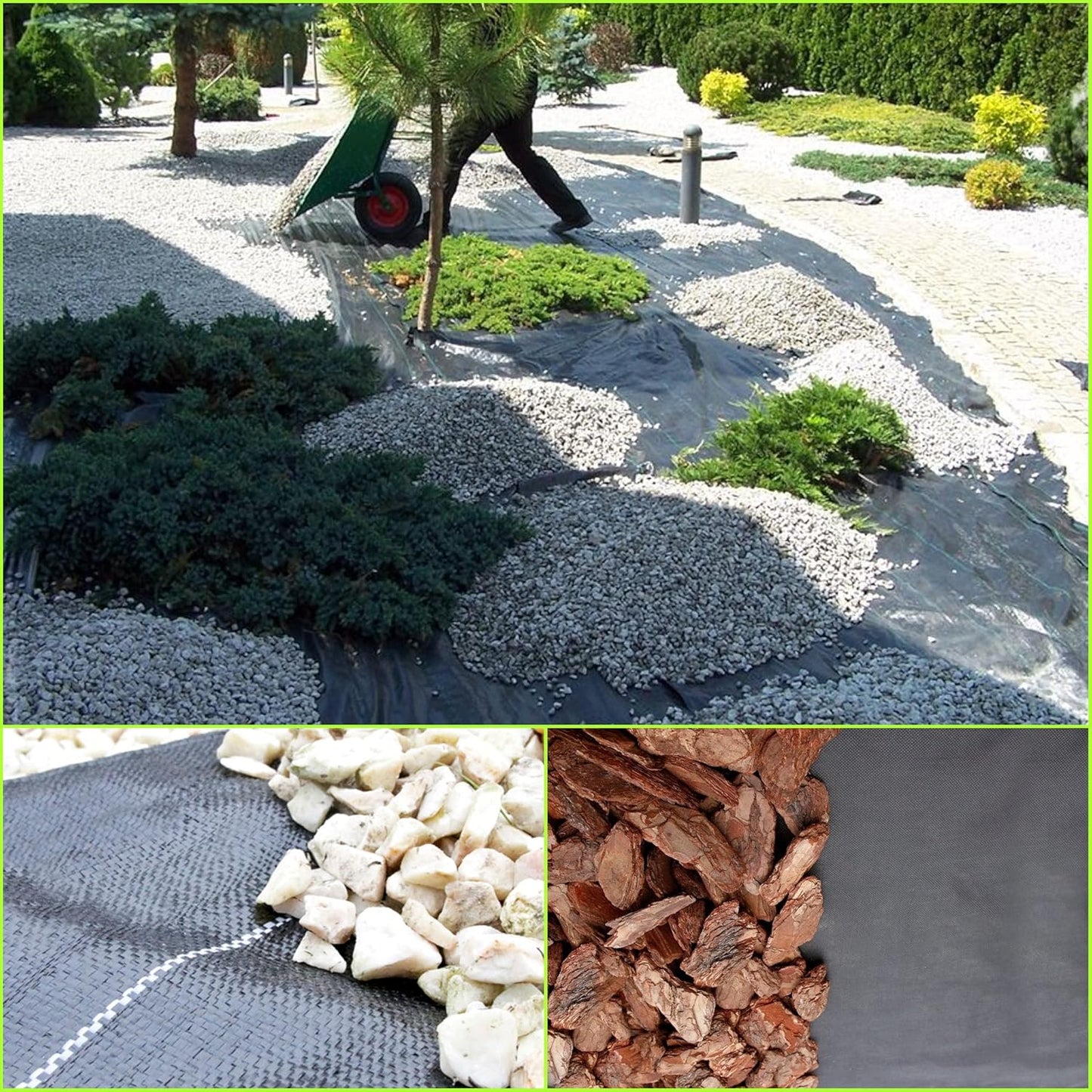 2 x 1 m / 6.5 x 3.2 ft Weed Control Membrane, Weed Control Woven Fabric, Ground Cover Sheet, 100 GSM, UV Stabilised