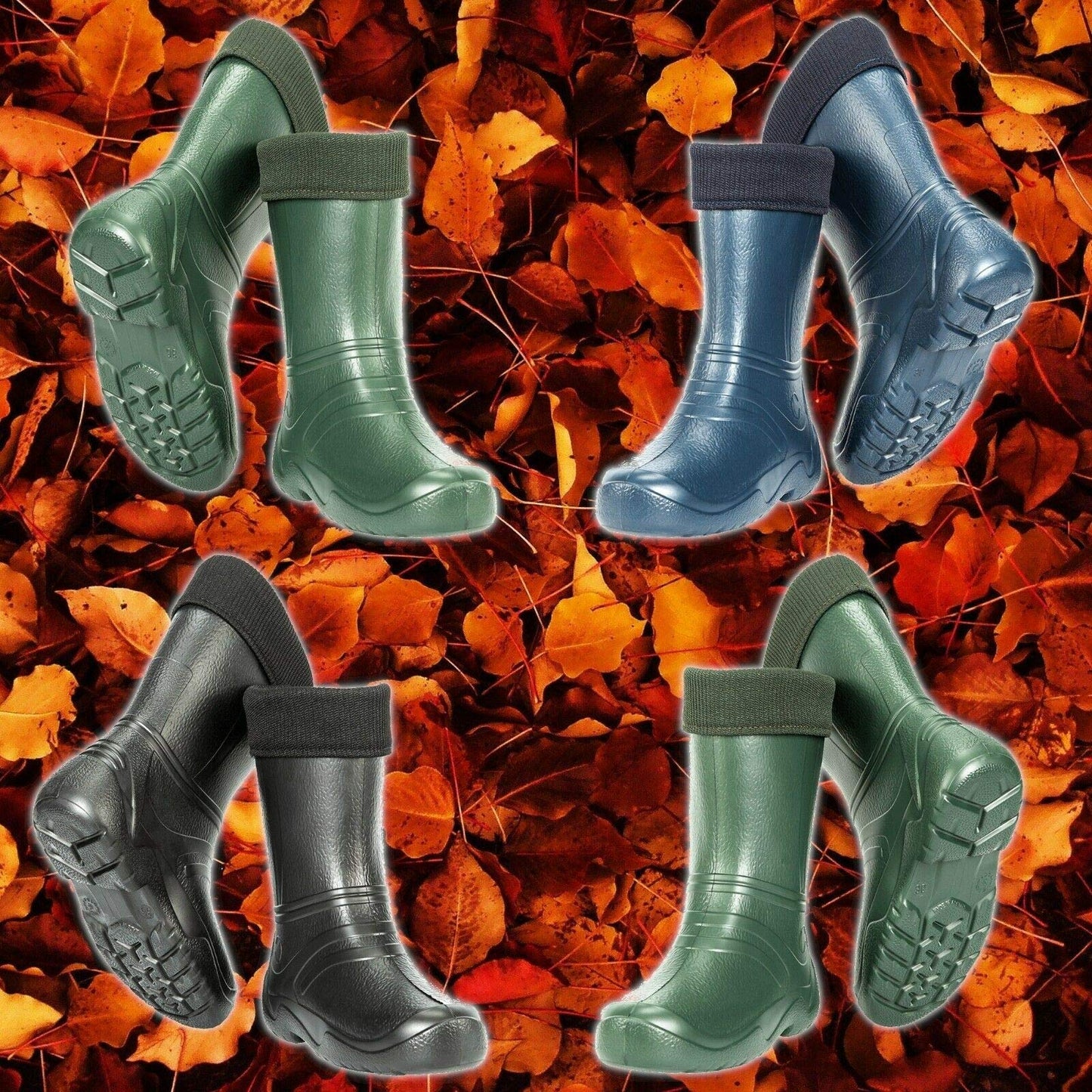 Olive Women's Ladies Wellies Lightweight EVA Wellington Boots Rain Boots Waterproof Durable Gardening (Size 5 UK / 38 EU)
